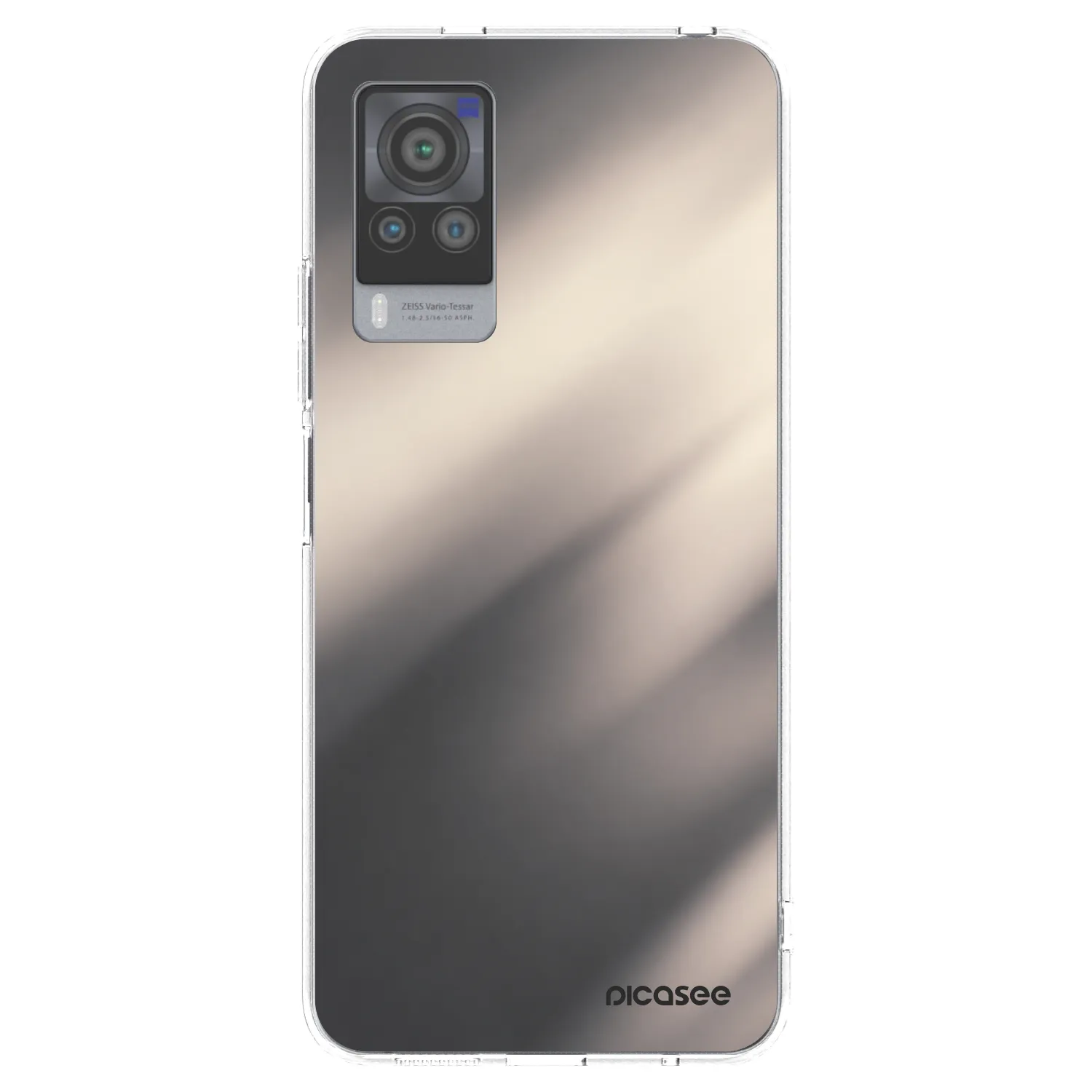 Picasee silikonowe przeźroczyste etui na Vivo X60 Pro 5G - Smoky Beige