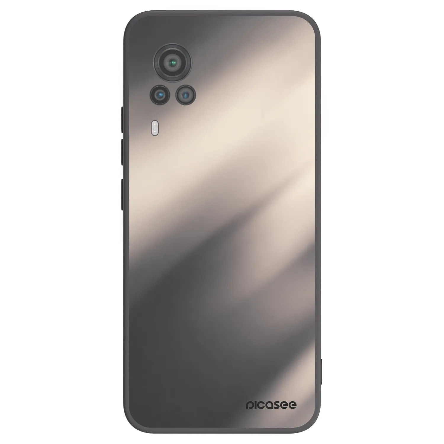 Picasee silikonowe czarne etui na Vivo X60 Pro 5G - Smoky Beige