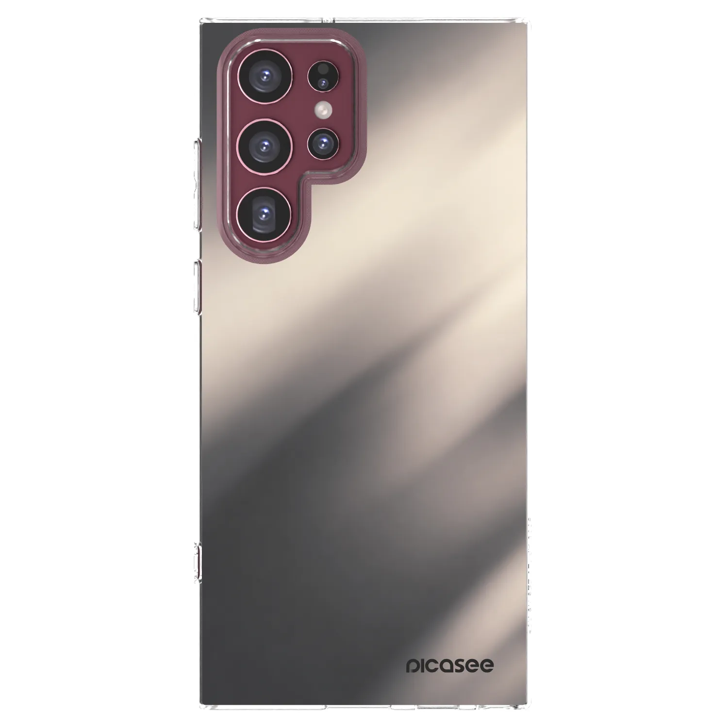 Picasee silikonowe przeźroczyste etui na Samsung Galaxy S22 Ultra 5G - Smoky Beige