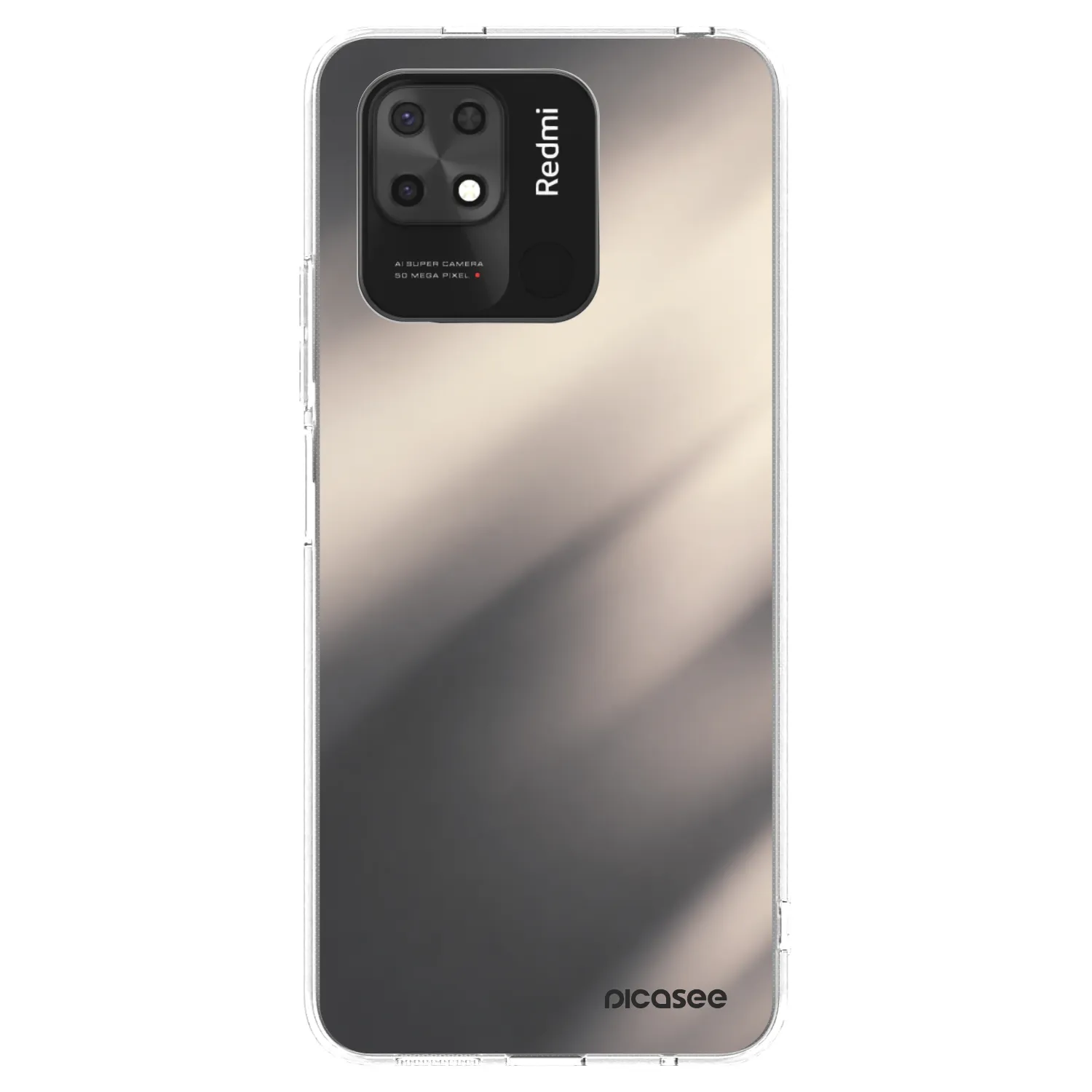 Picasee silikonowe przeźroczyste etui na Xiaomi Redmi 10C - Smoky Beige
