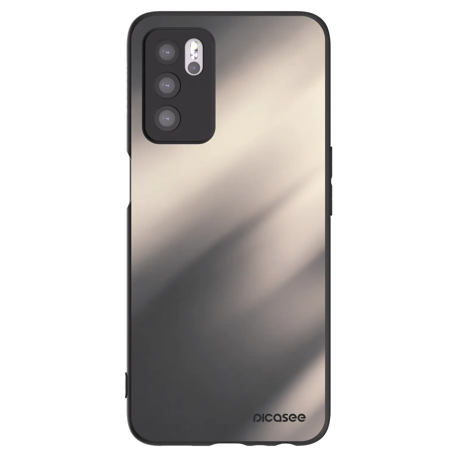 Picasee silikonowe czarne etui na OPPO A16s - Smoky Beige