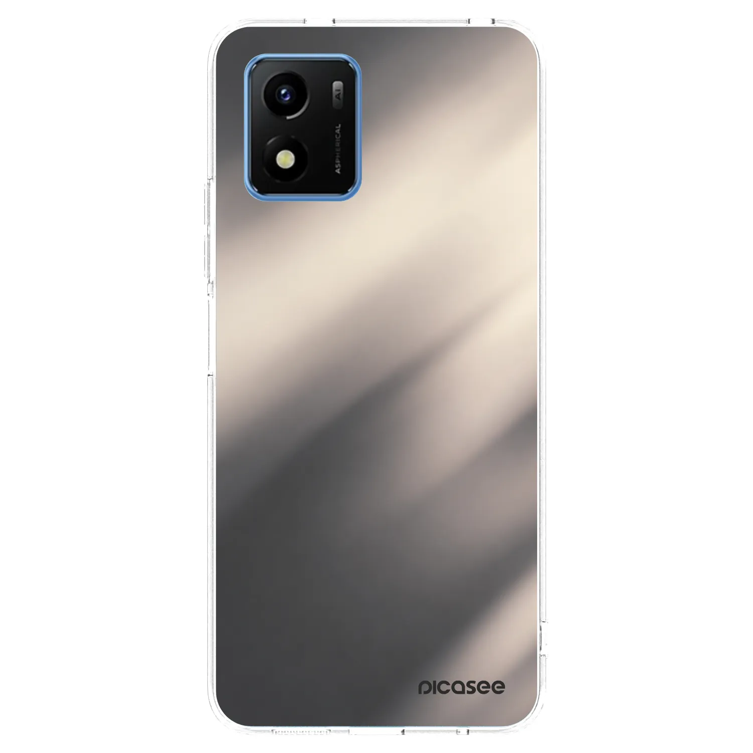 Picasee silikonowe przeźroczyste etui na Vivo Y01 - Smoky Beige