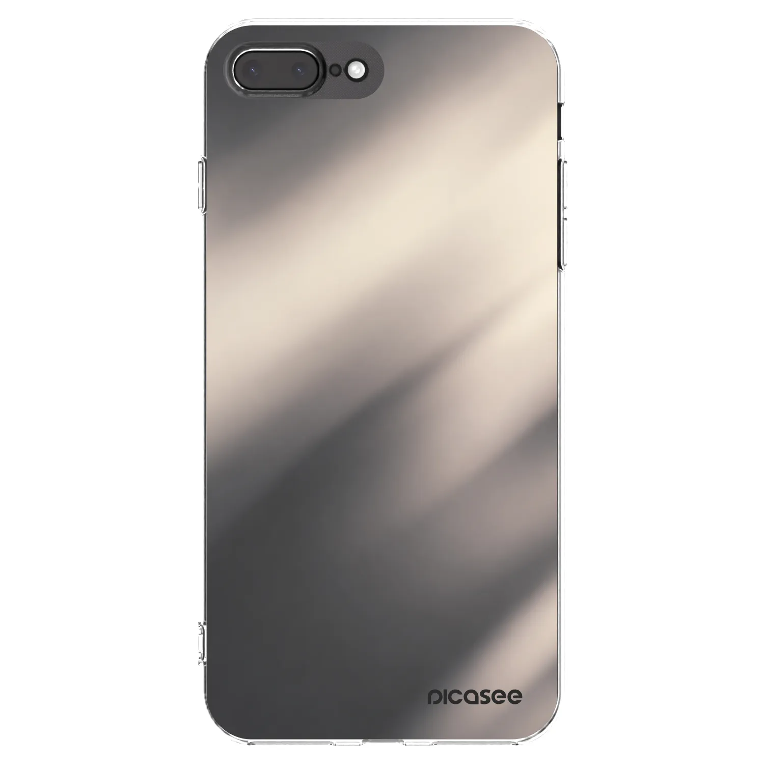 Picasee silikonowe przeźroczyste etui na Apple iPhone 8 Plus - Smoky Beige