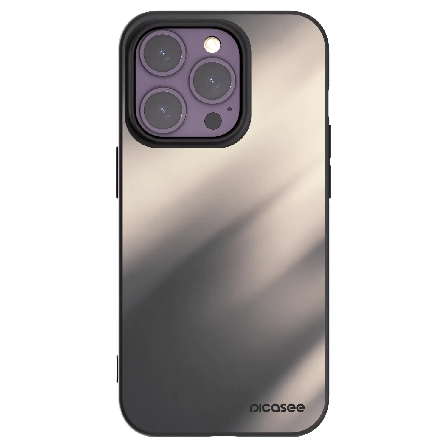 Picasee silikonowe czarne etui na Apple iPhone 14 Pro - Smoky Beige