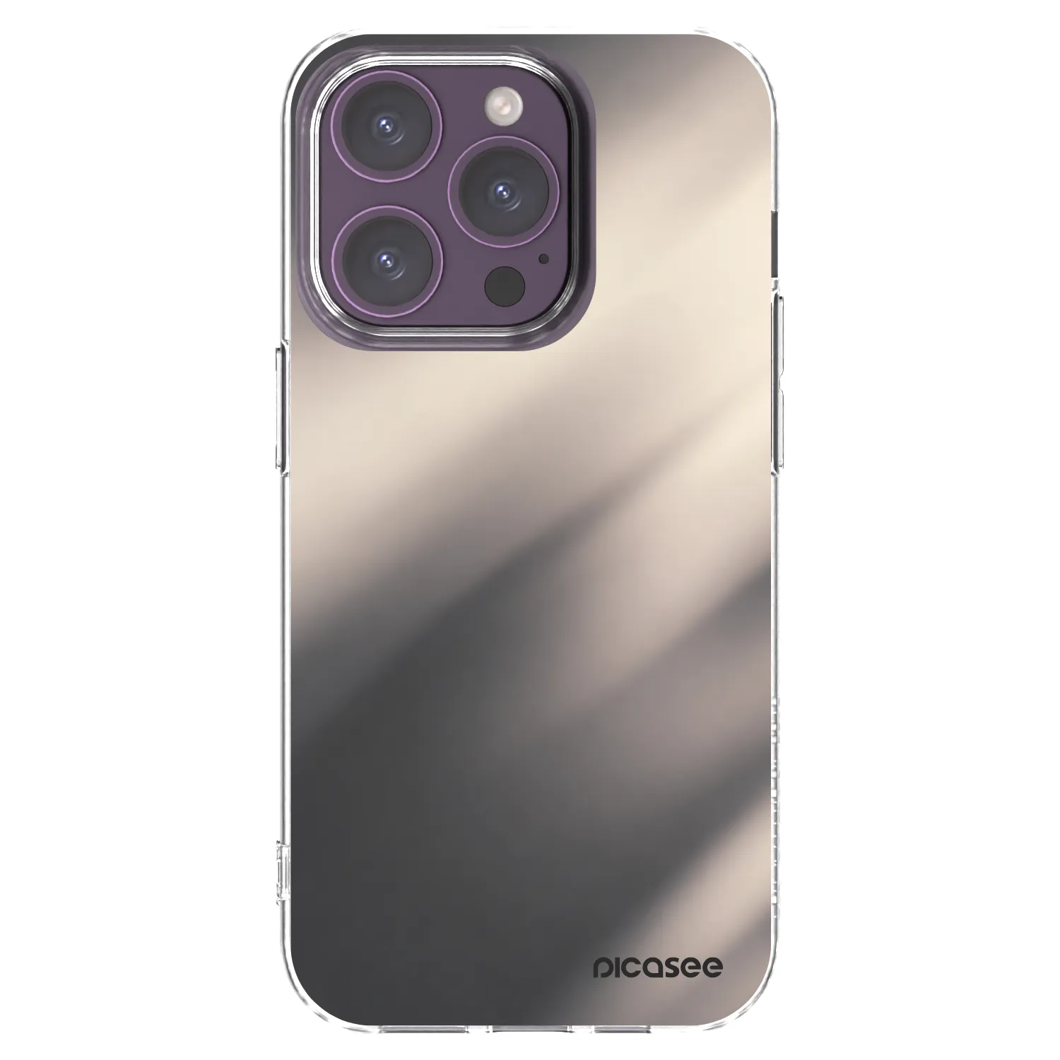 Picasee silikonowe przeźroczyste etui na Apple iPhone 14 Pro - Smoky Beige