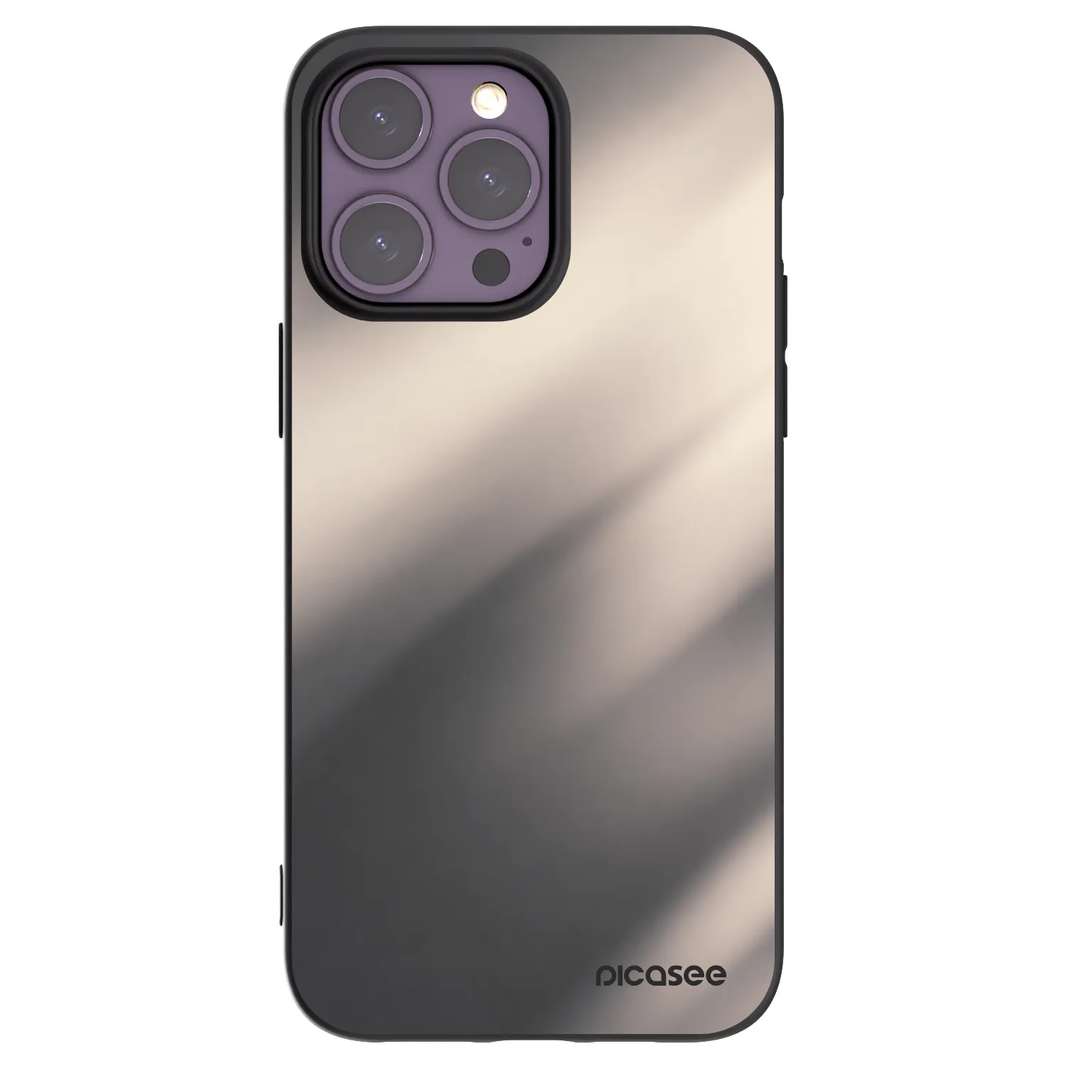 Picasee silikonowe czarne etui na Apple iPhone 14 Pro Max - Smoky Beige