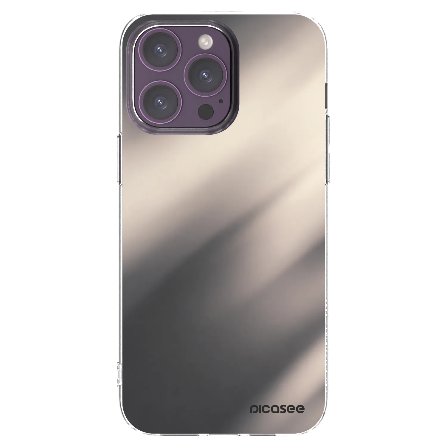 Picasee silikonowe przeźroczyste etui na Apple iPhone 14 Pro Max - Smoky Beige