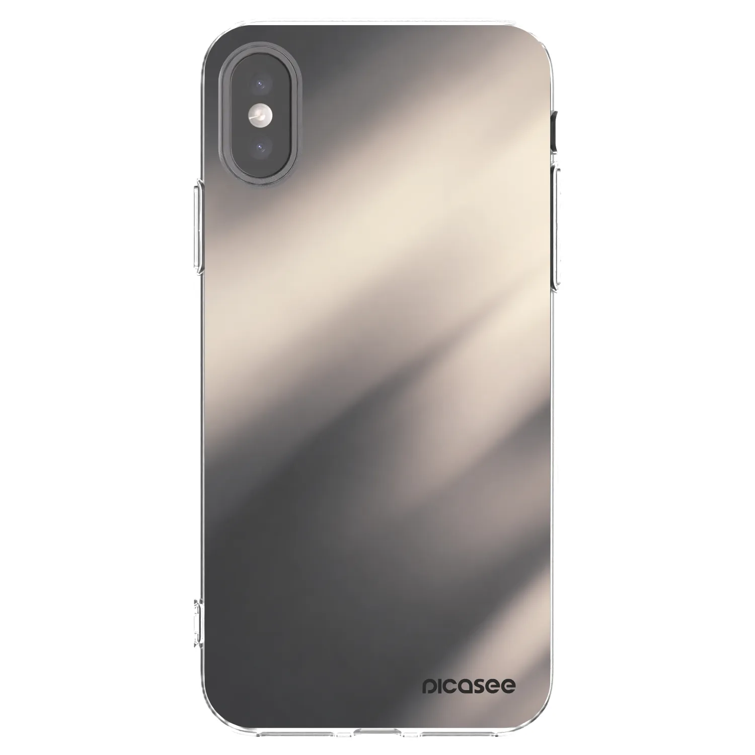 Picasee silikonowe przeźroczyste etui na Apple iPhone X/XS - Smoky Beige