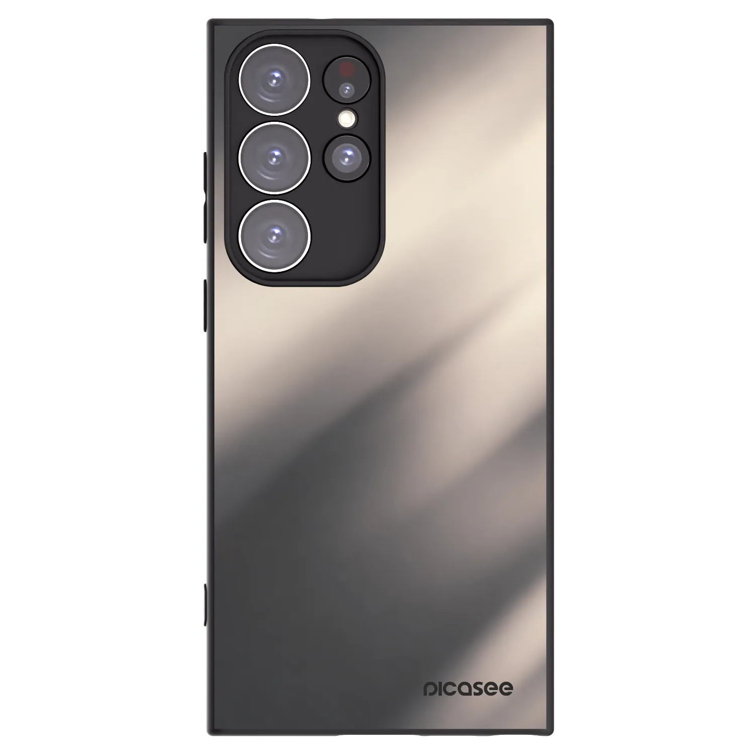 Picasee silikonowe czarne etui na Samsung Galaxy S23 Ultra 5G - Smoky Beige