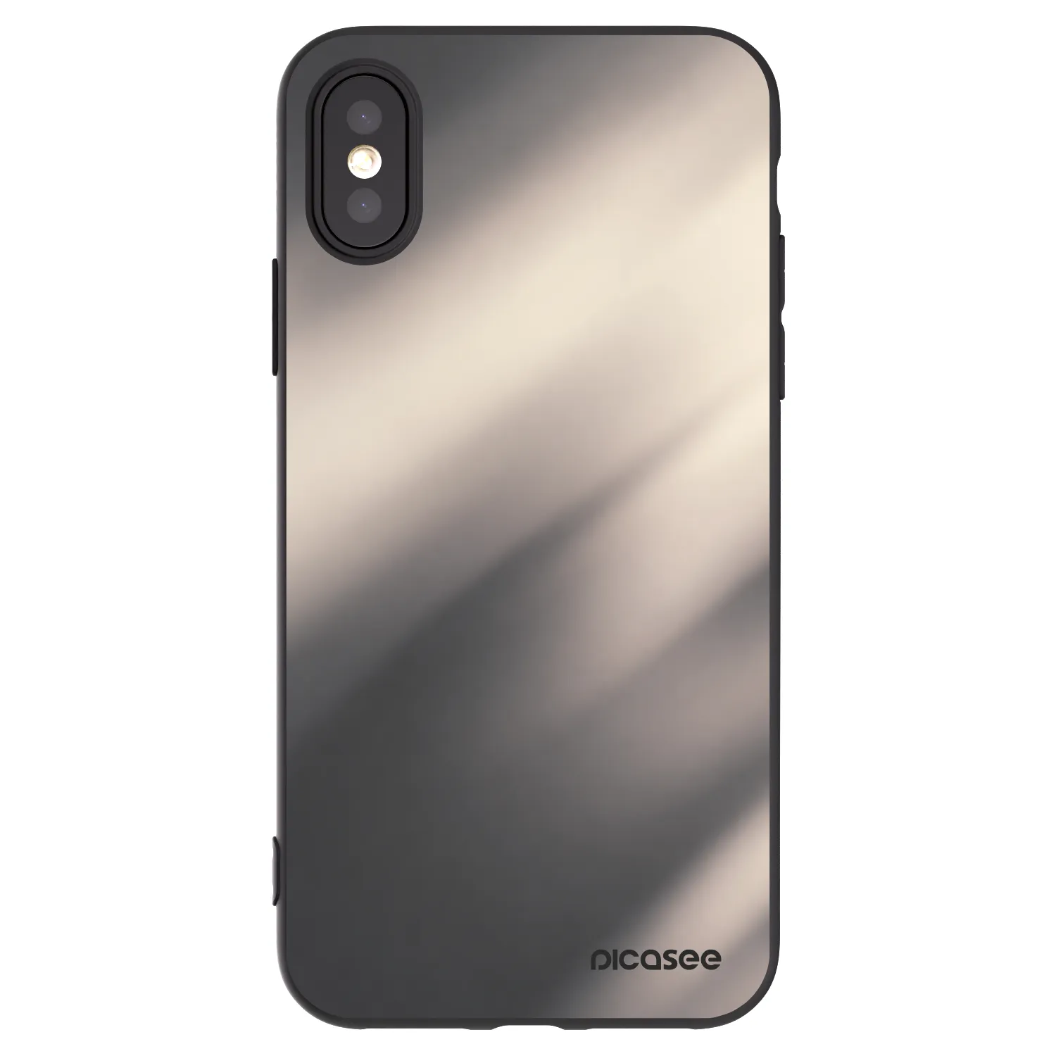 Picasee silikonowe czarne etui na Apple iPhone X/XS - Smoky Beige