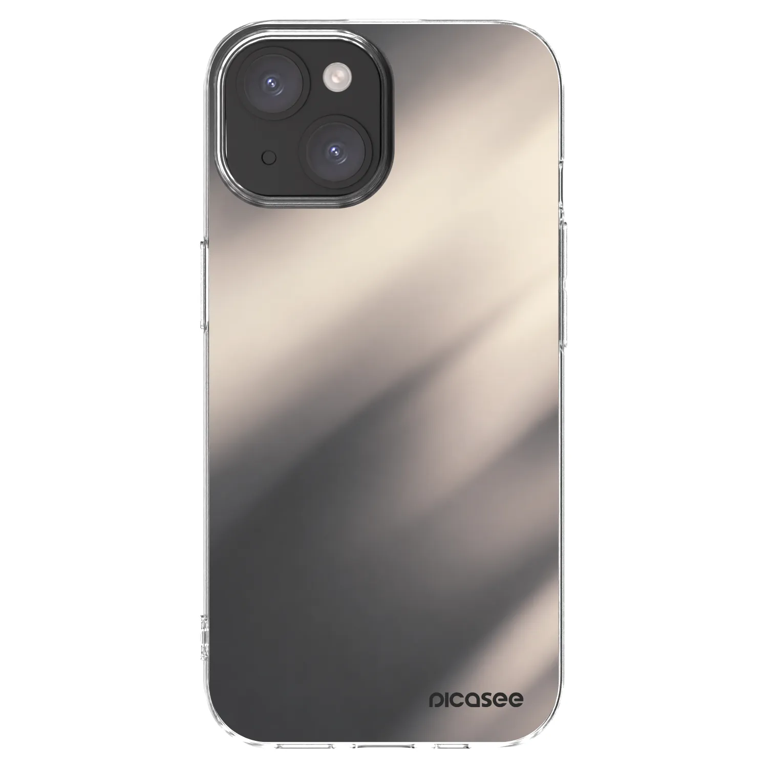 Picasee silikonowe przeźroczyste etui na Apple iPhone 15 - Smoky Beige
