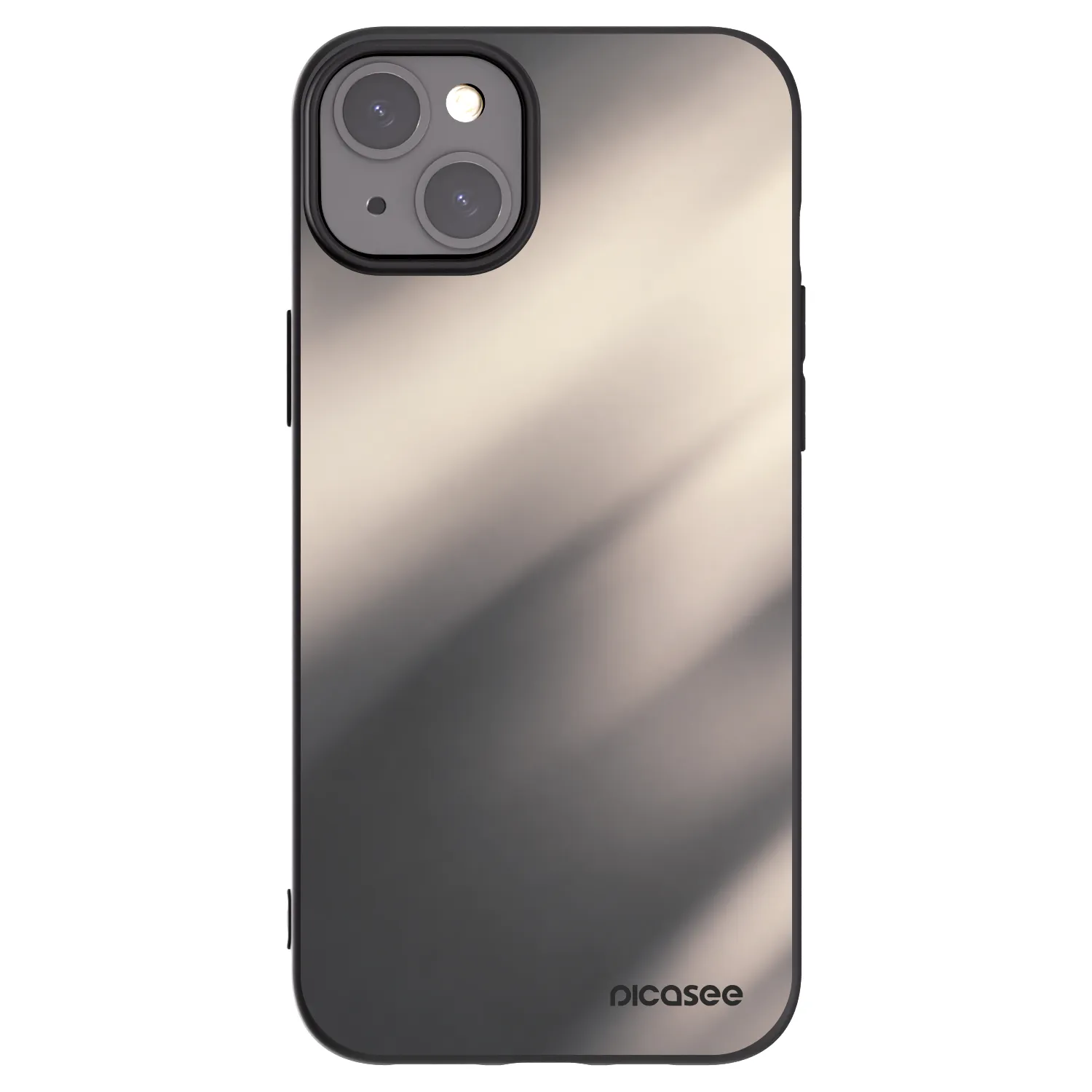 Picasee silikonowe czarne etui na Apple iPhone 15 Plus - Smoky Beige