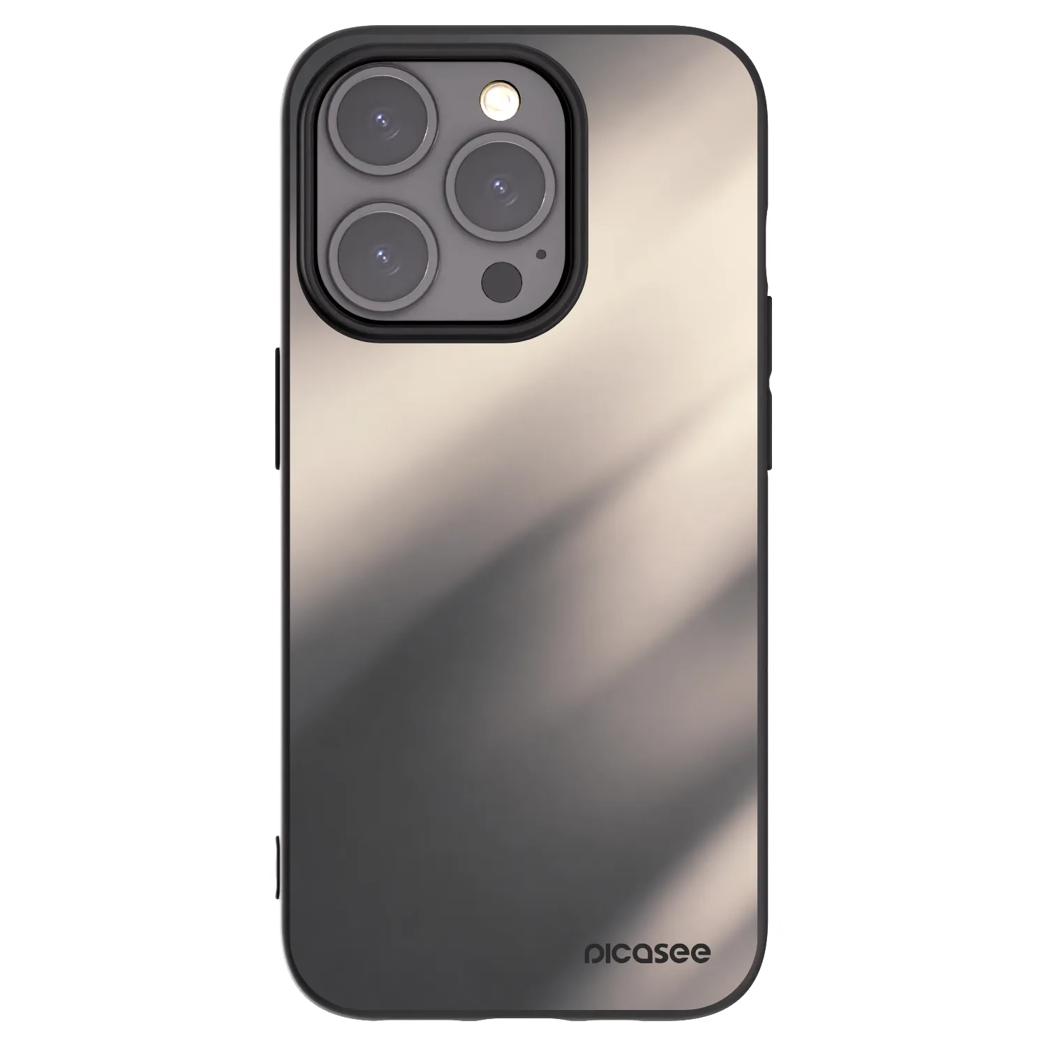 Picasee silikonowe czarne etui na Apple iPhone 15 Pro - Smoky Beige