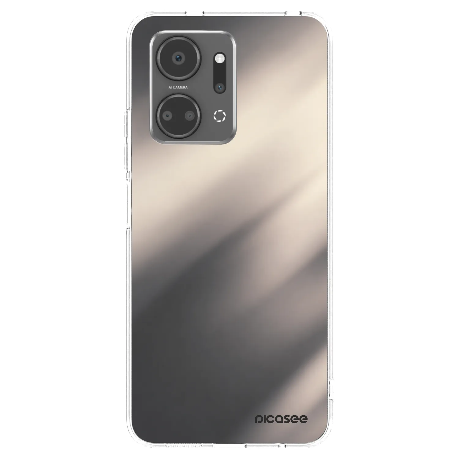 Picasee silikonowe przeźroczyste etui na Honor X7a - Smoky Beige