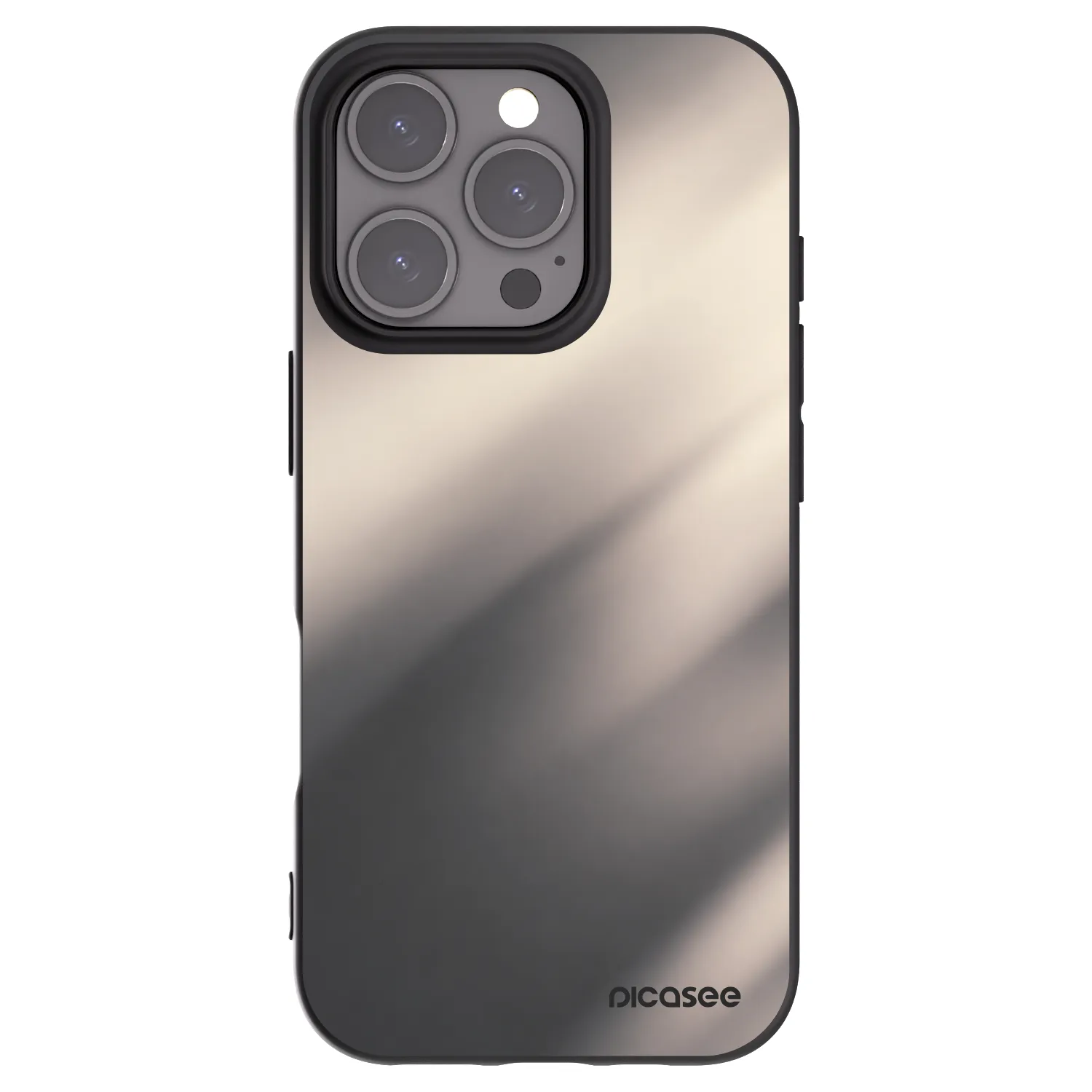 Picasee silikonowe czarne etui na Apple iPhone 16 Pro - Smoky Beige