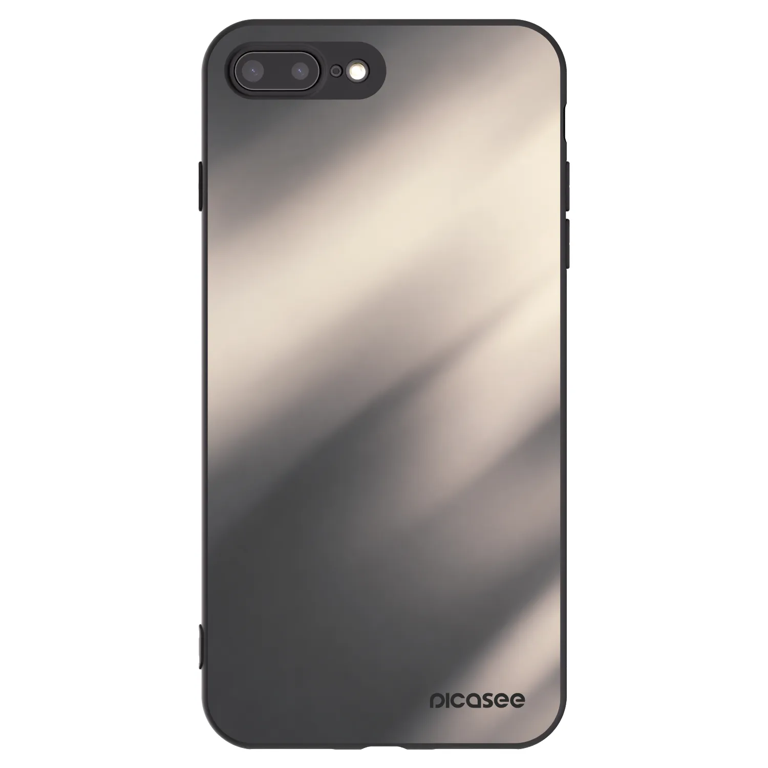 Picasee silikonowe czarne etui na Apple iPhone 7 Plus - Smoky Beige