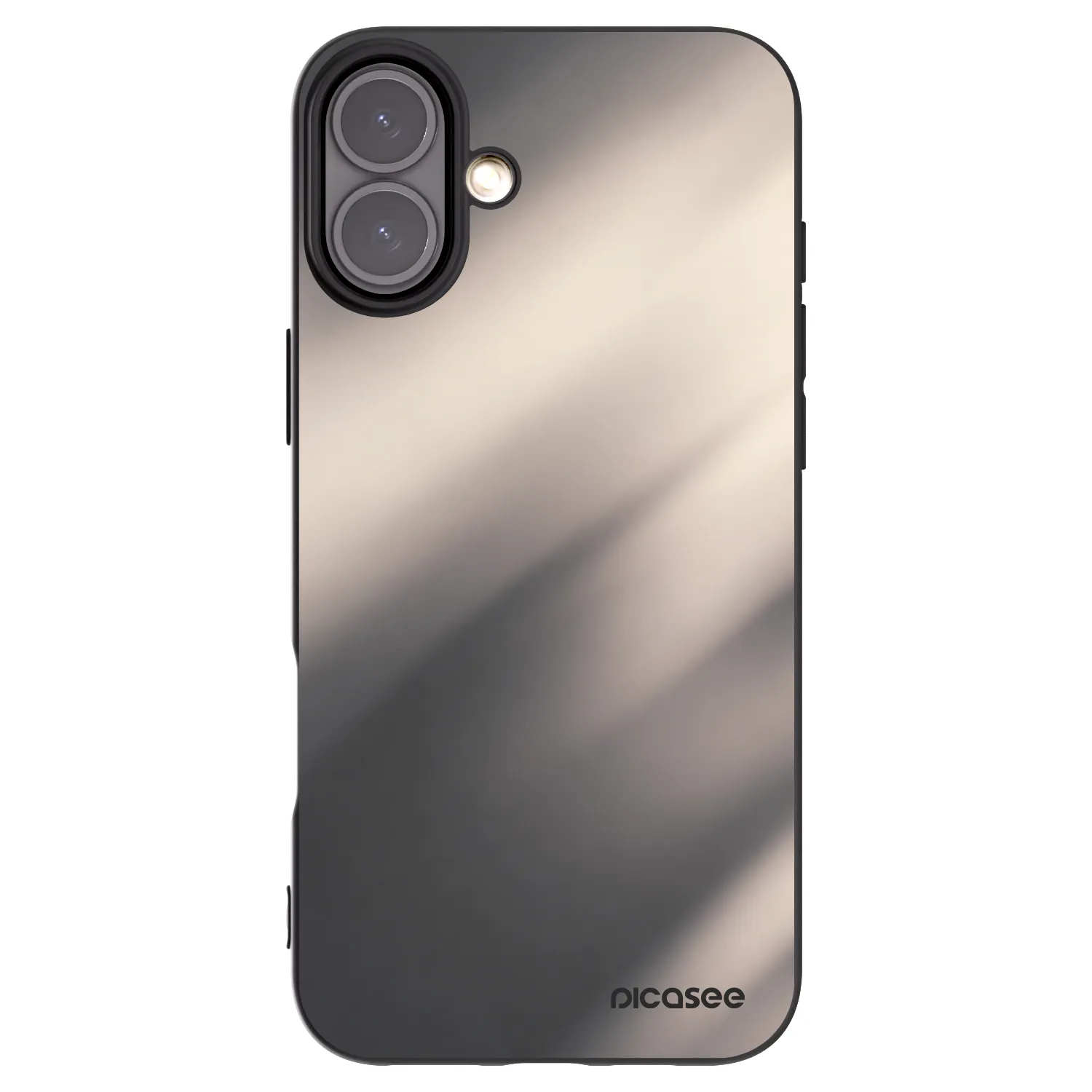 Picasee silikonowe czarne etui na Apple iPhone 16 Plus - Smoky Beige