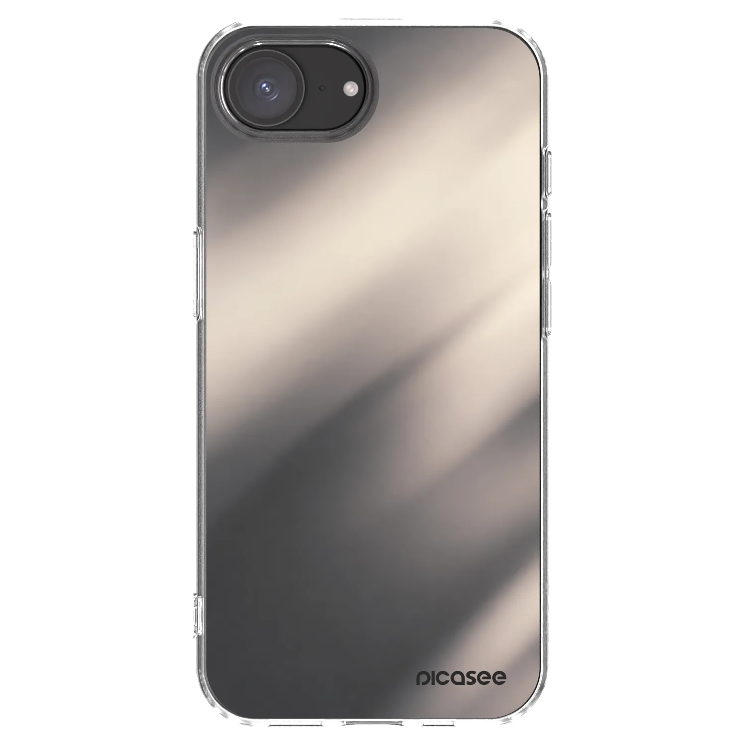 Picasee silikonowe przeźroczyste etui na Apple iPhone 16e - Smoky Beige