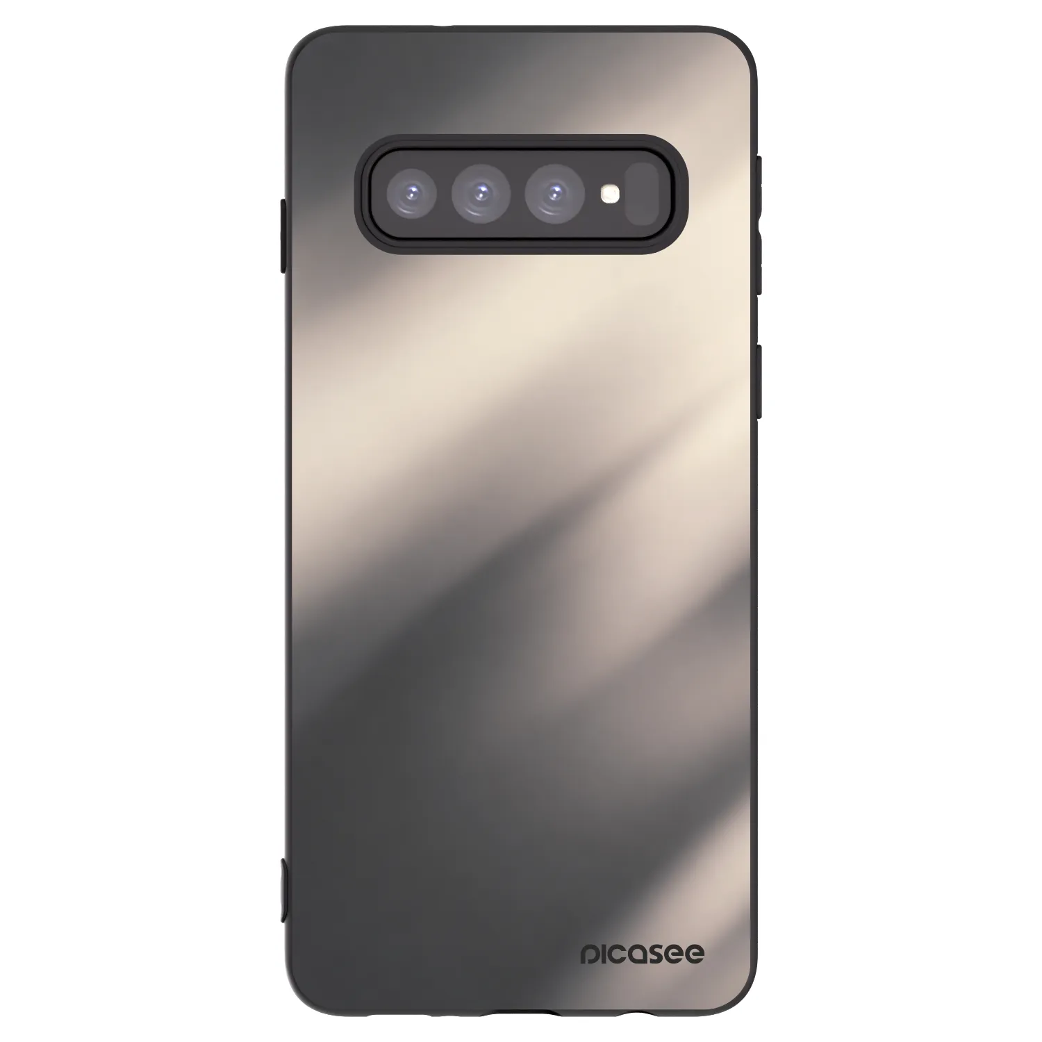 Picasee silikonowe czarne etui na Samsung Galaxy S10 G973 - Smoky Beige