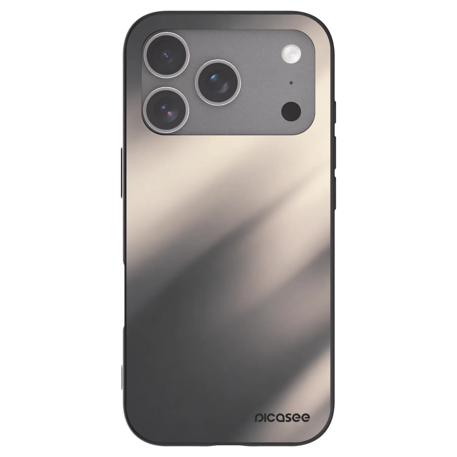 Picasee silikonowe czarne etui na Apple iPhone 18 Pro - Smoky Beige