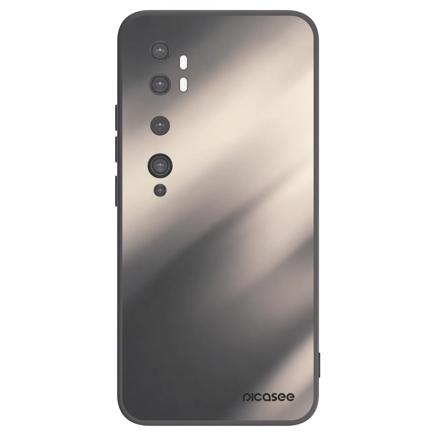 Picasee silikonowe czarne etui na Xiaomi Mi Note 10 (Pro) - Smoky Beige