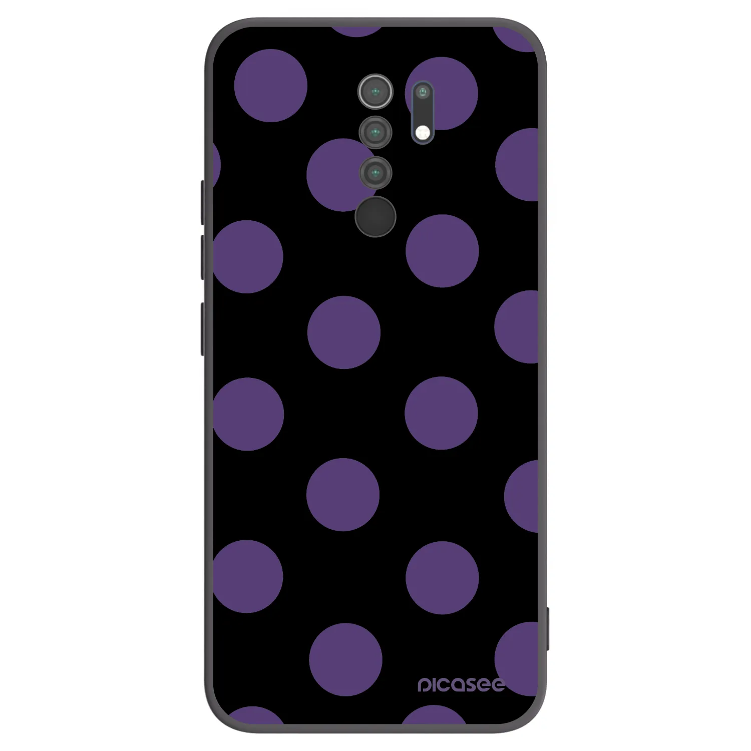 Picasee silikonowe czarne etui na Xiaomi Redmi 9 - Big flickers