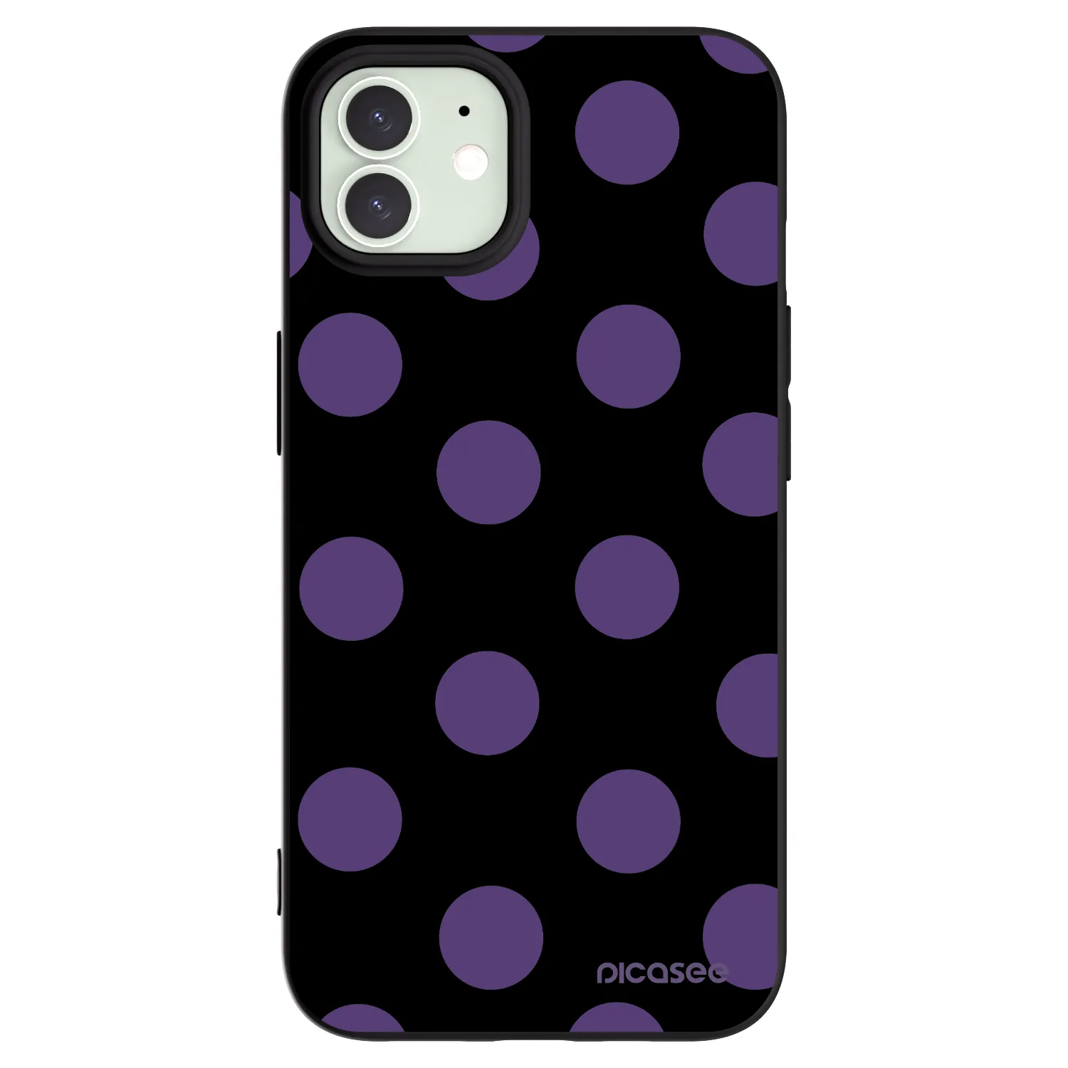 Picasee silikonowe czarne etui na Apple iPhone 12 - Big flickers