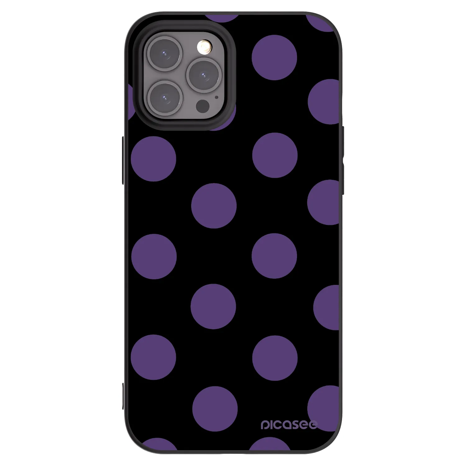 Picasee silikonowe czarne etui na Apple iPhone 12 Pro Max - Big flickers