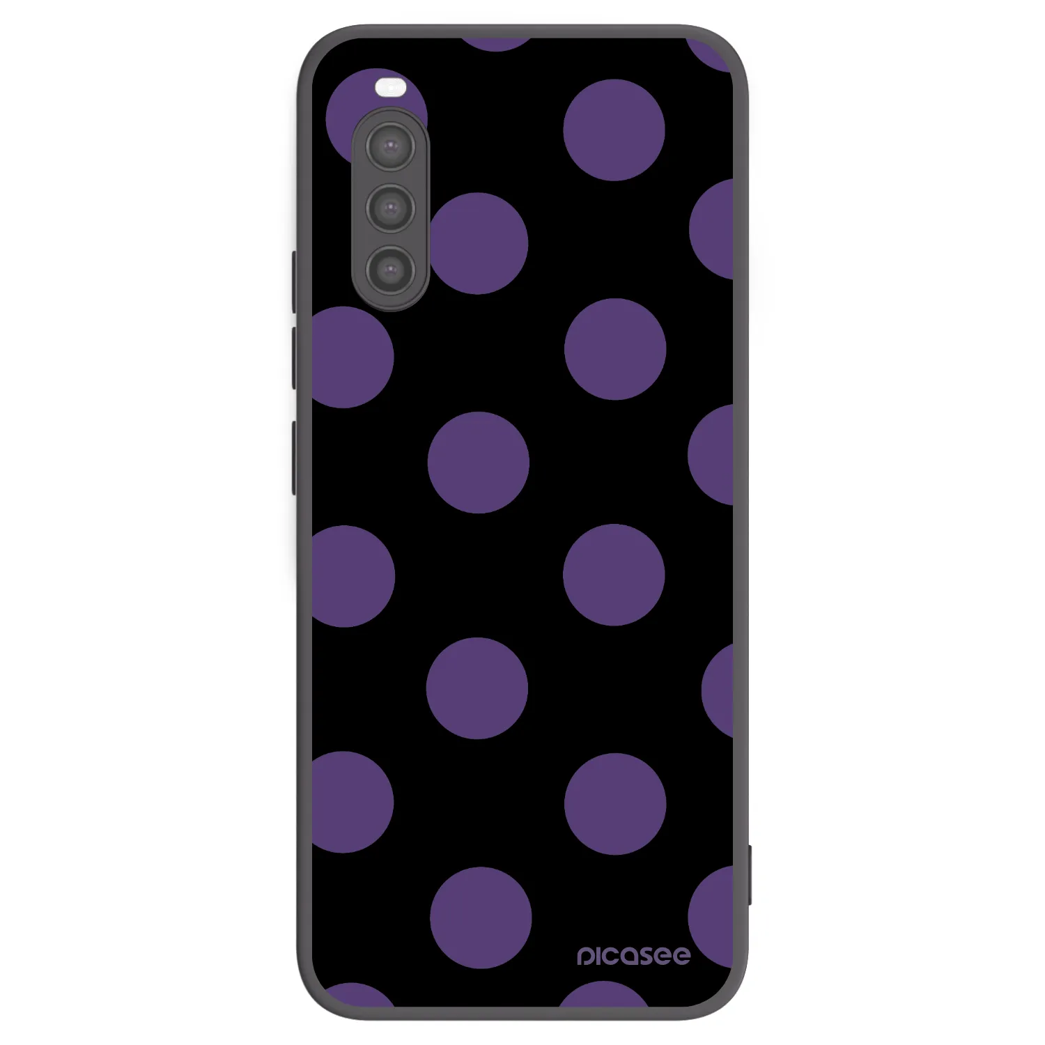 Picasee silikonowe czarne etui na Sony Xperia 10 II - Big flickers