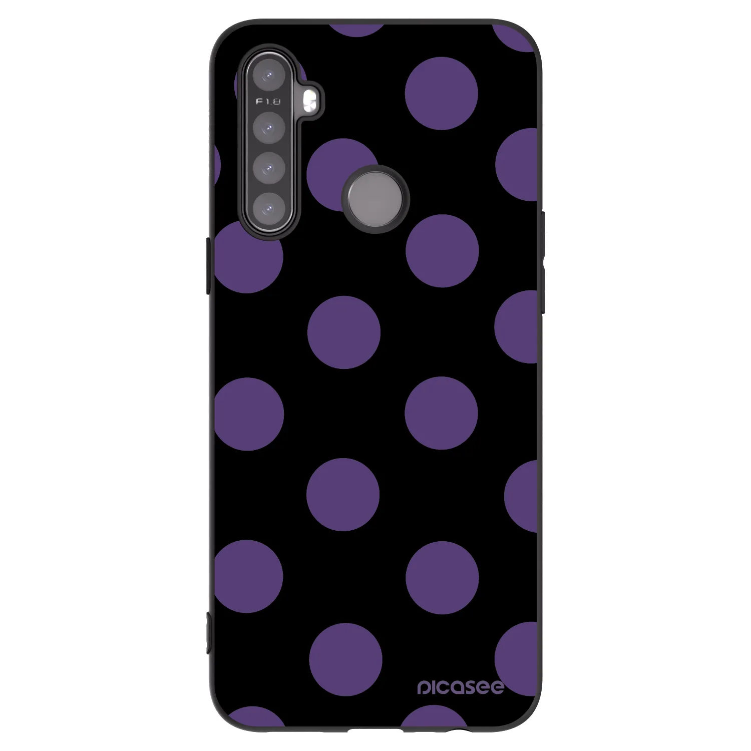 Picasee silikonowe czarne etui na Realme 5 - Big flickers