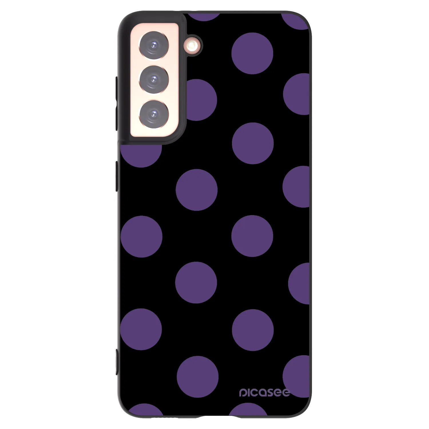 Picasee silikonowe czarne etui na Samsung Galaxy S21 5G G991B - Big flickers
