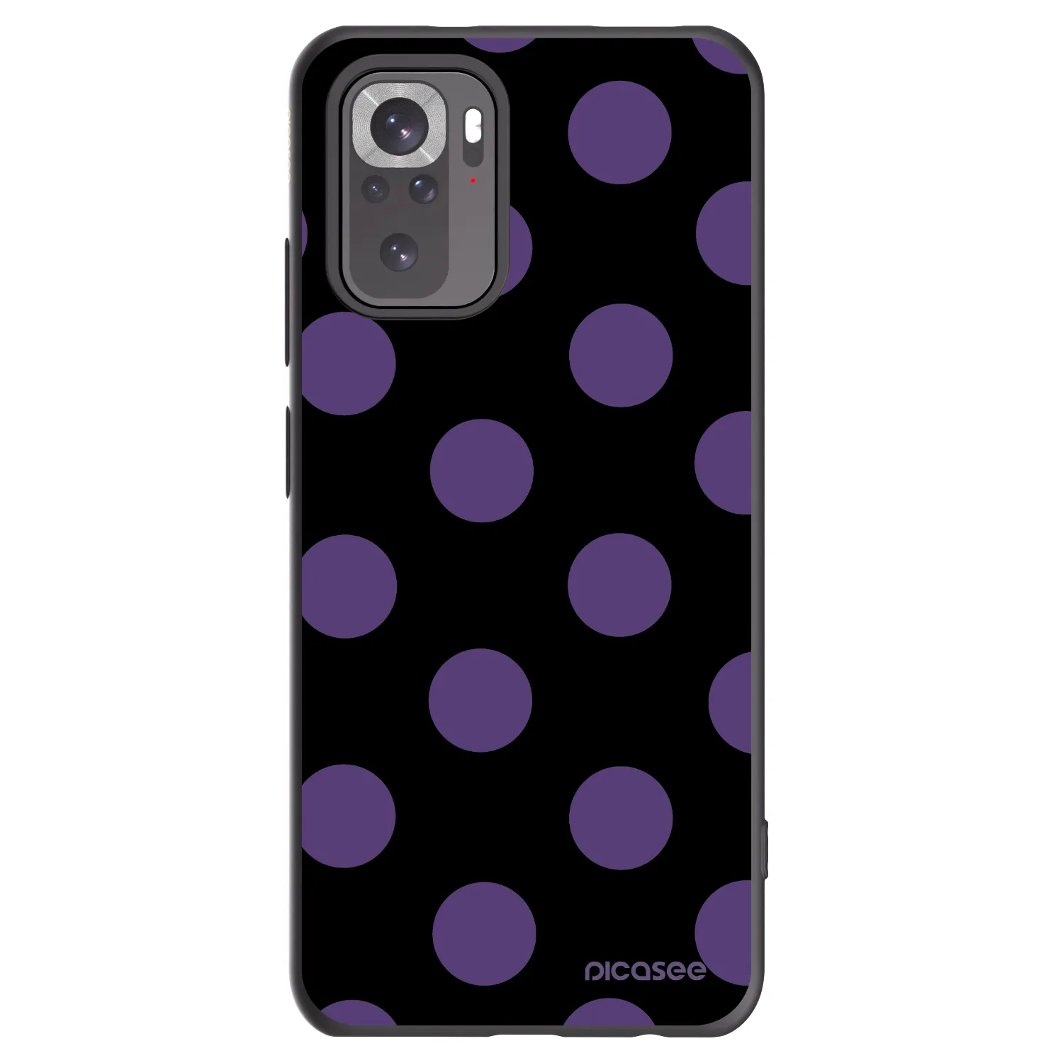 Picasee silikonowe czarne etui na Xiaomi Redmi Note 10S - Big flickers