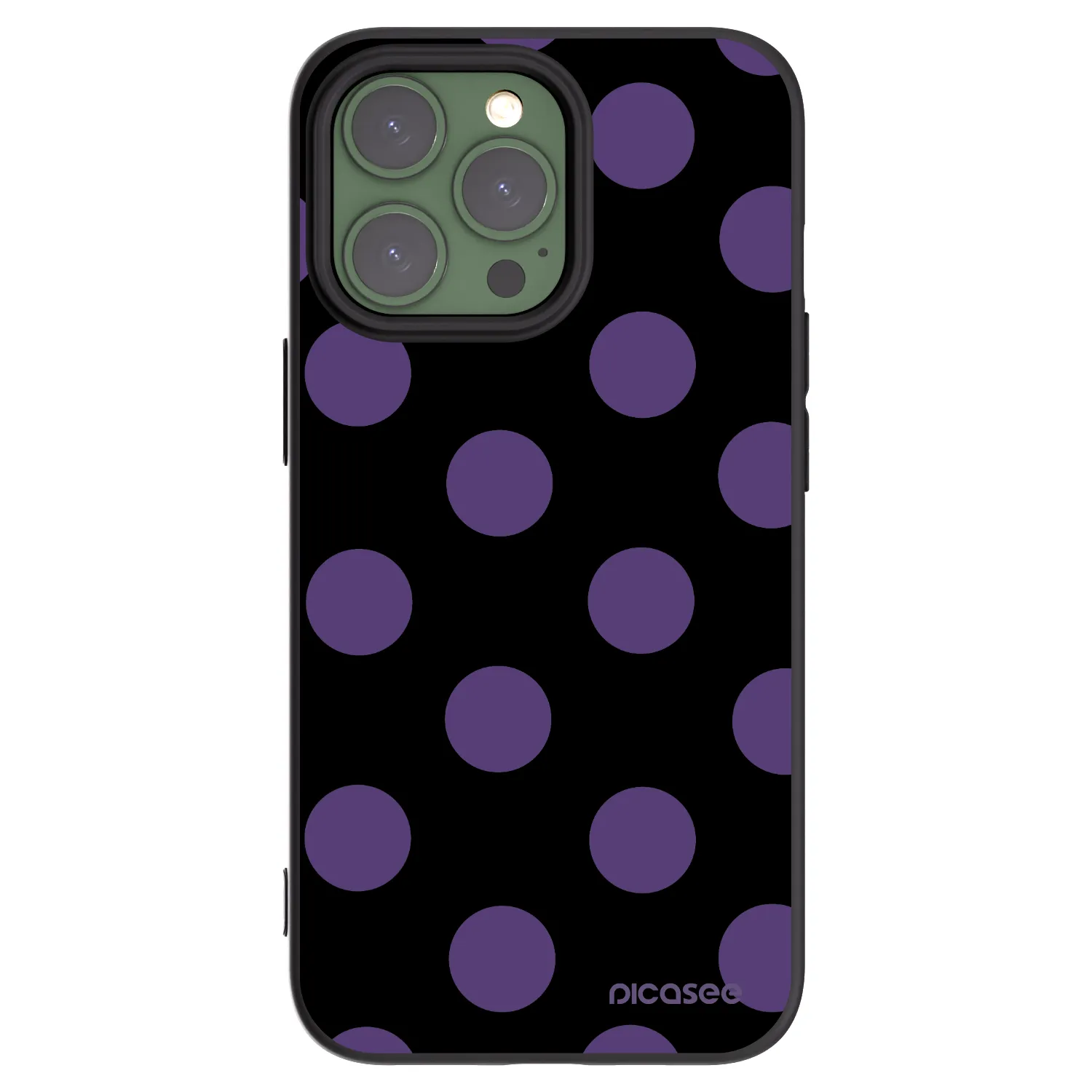 Picasee silikonowe czarne etui na Apple iPhone 13 Pro - Big flickers