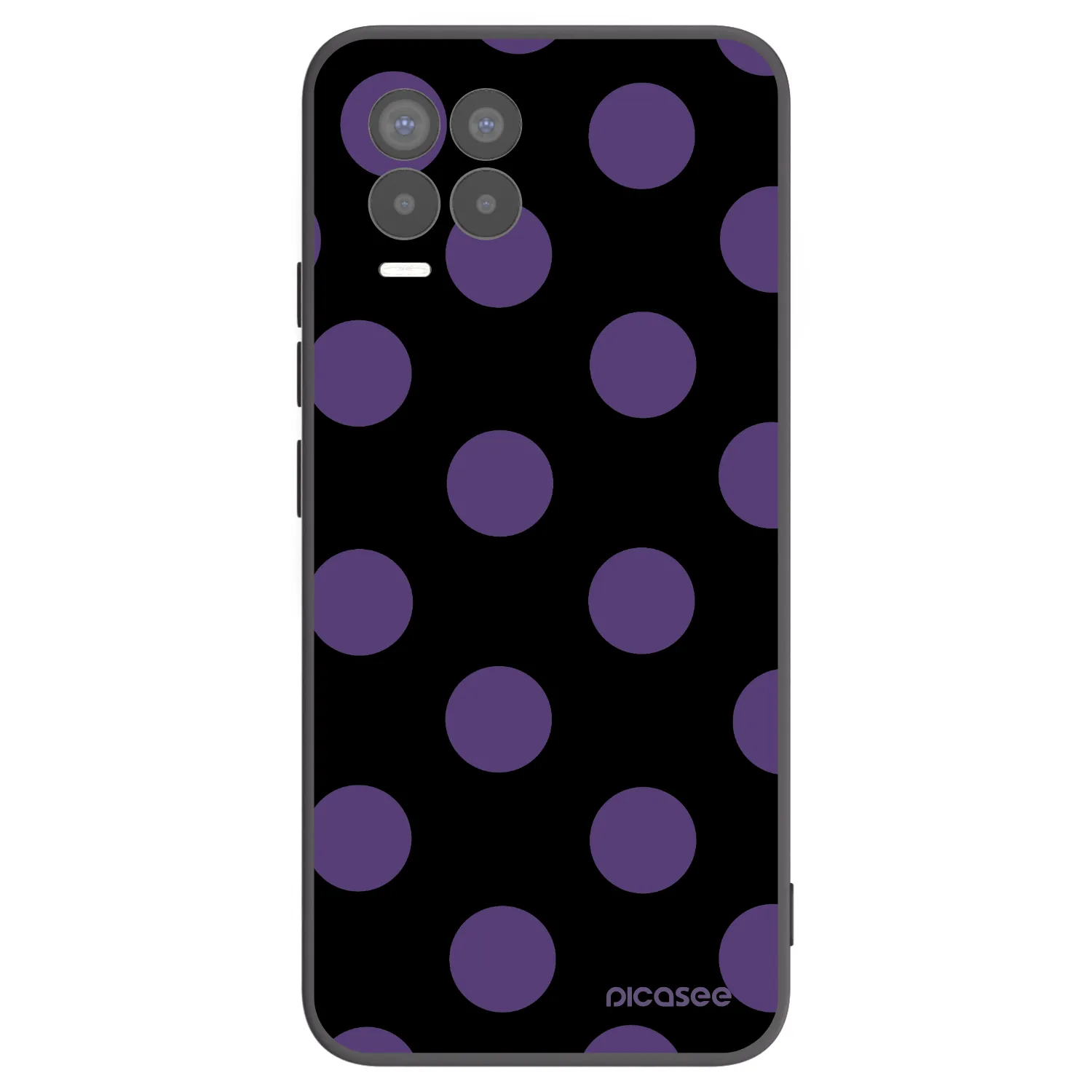 Picasee silikonowe czarne etui na Realme 8 4G - Big flickers