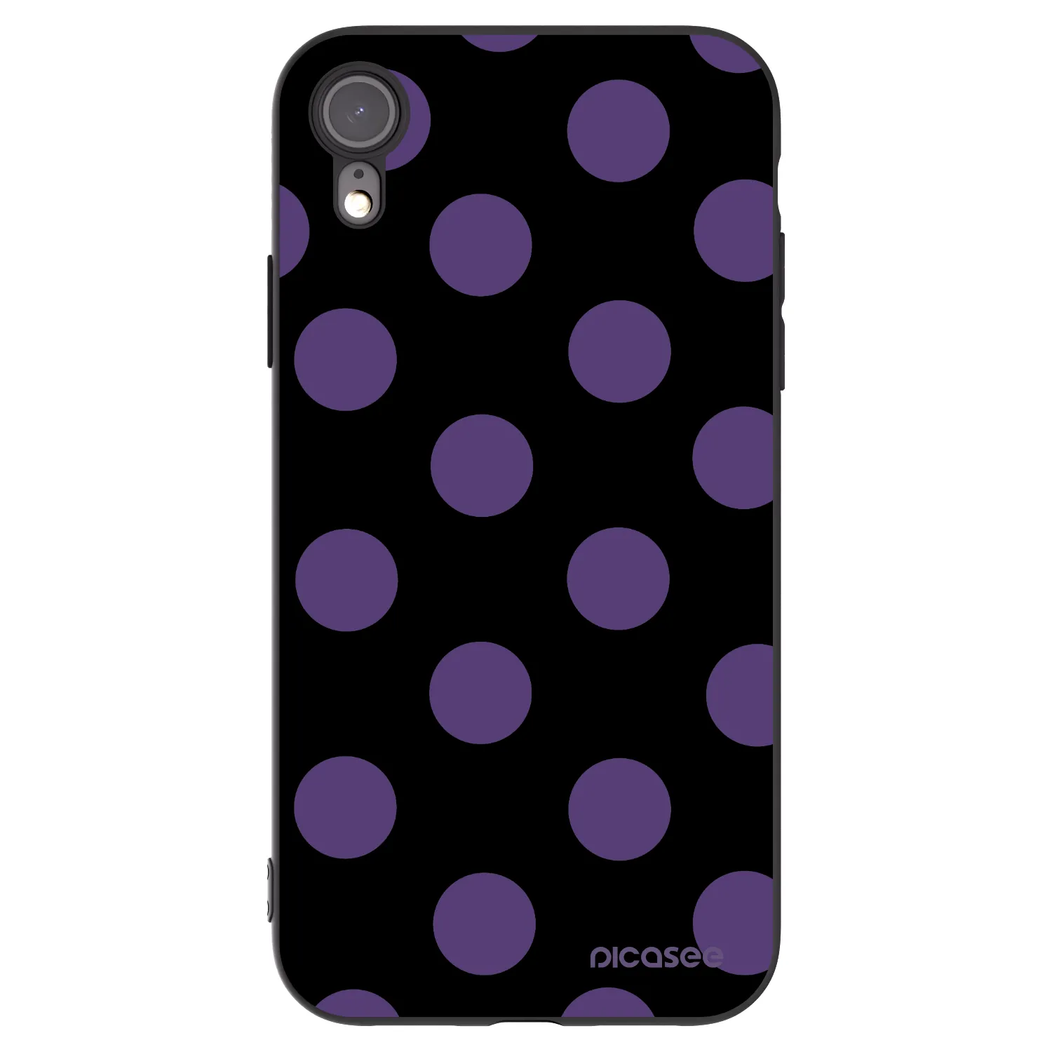 Picasee silikonowe czarne etui na Apple iPhone XR - Big flickers