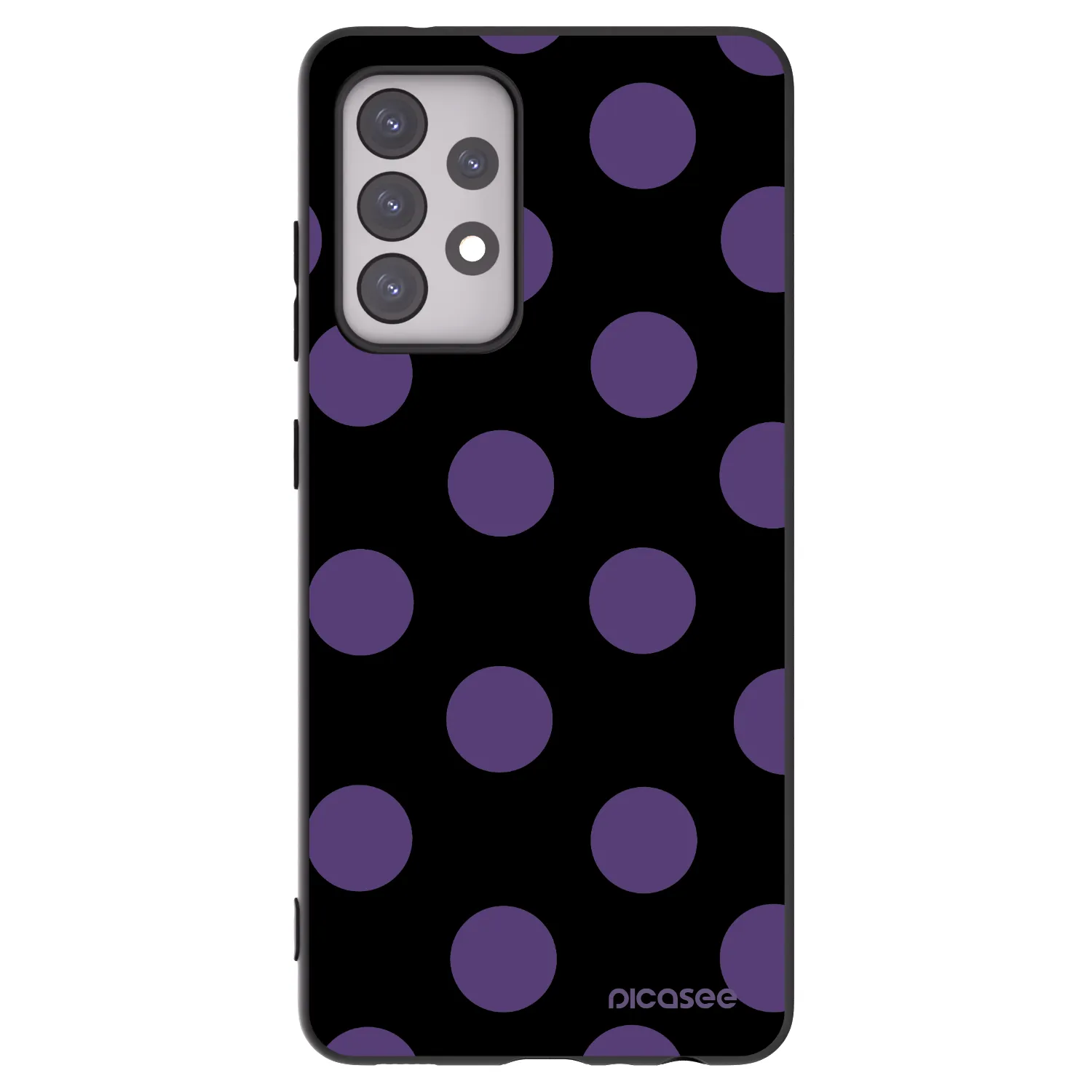 Picasee silikonowe czarne etui na Samsung Galaxy A52s 5G A528B - Big flickers