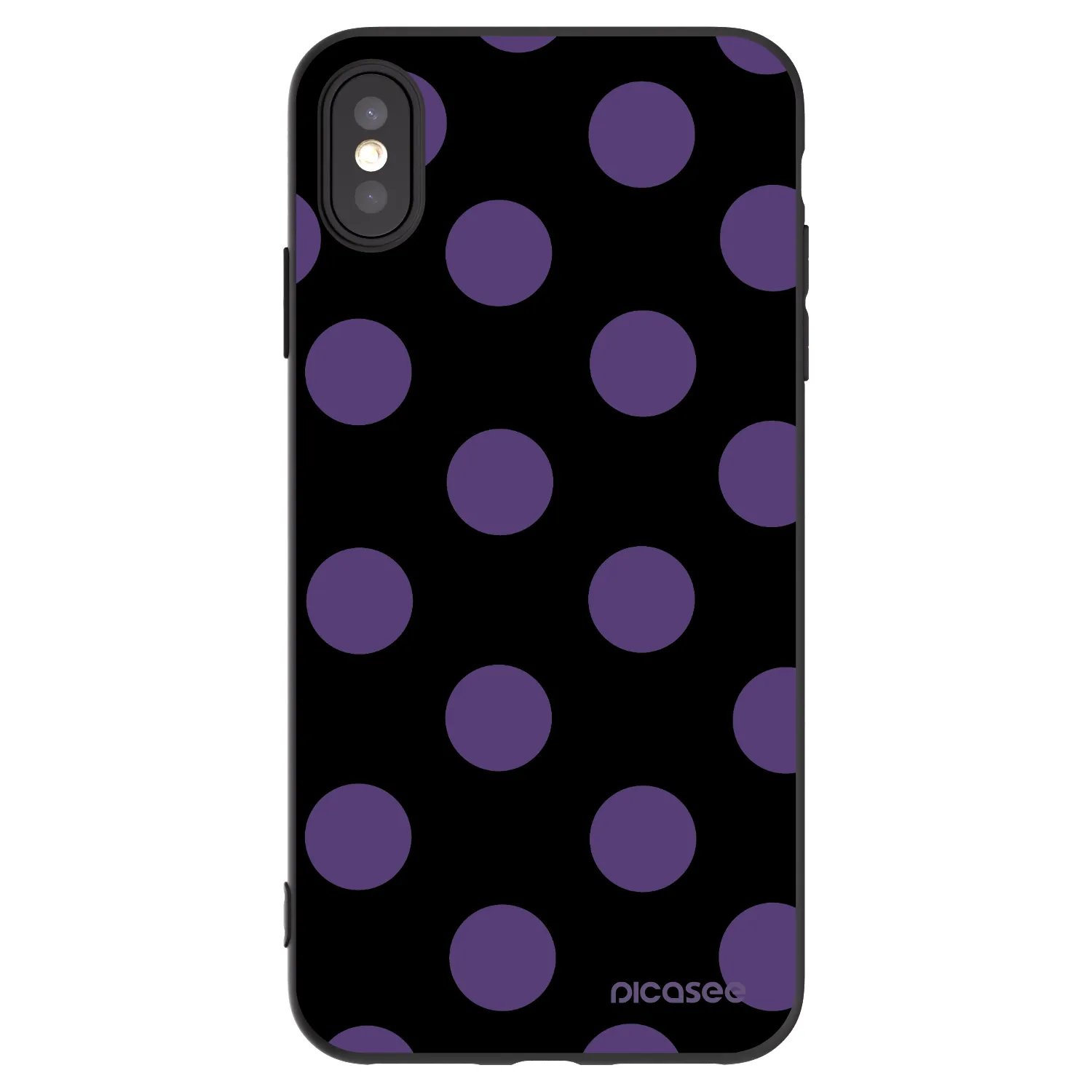 Picasee silikonowe czarne etui na Apple iPhone XS Max - Big flickers