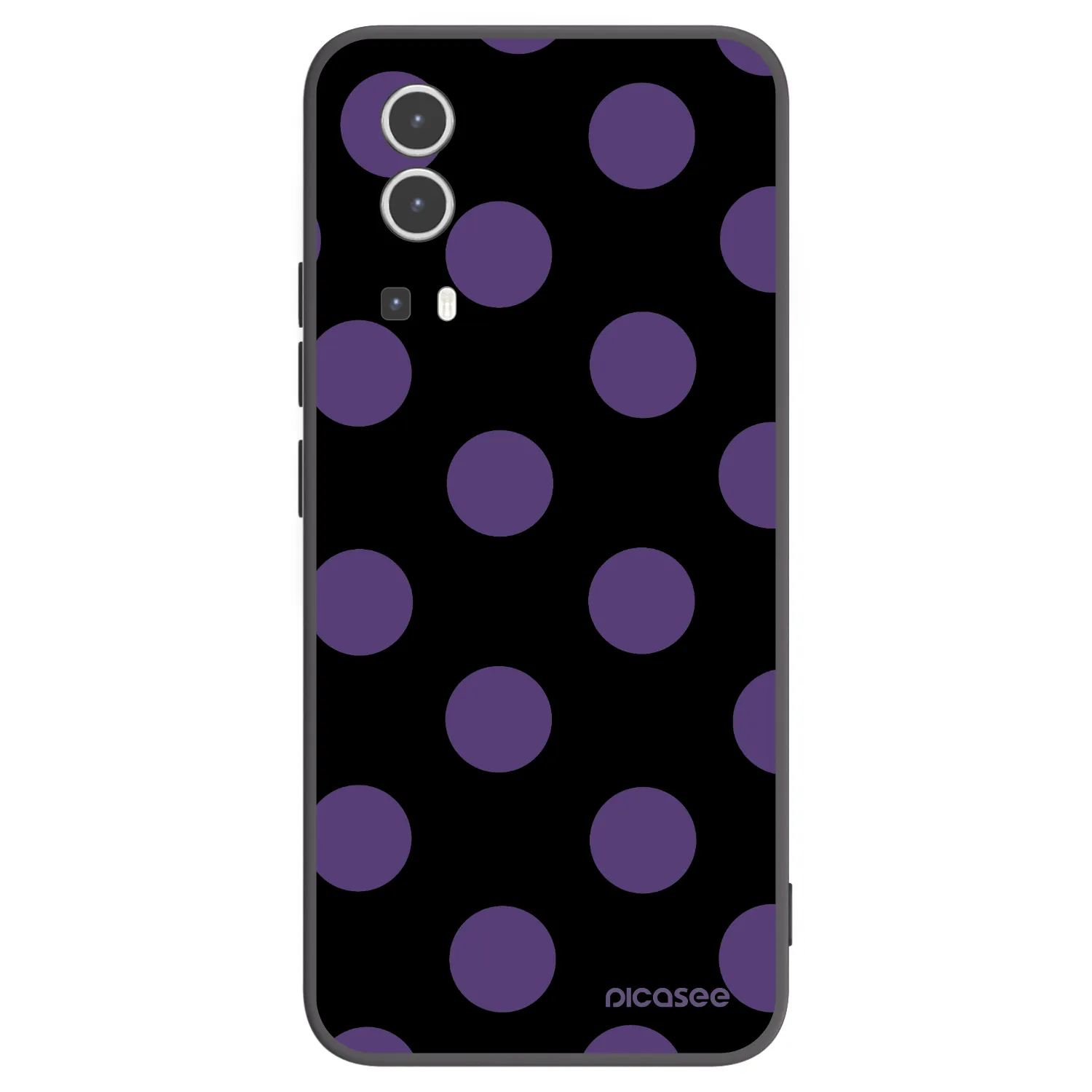 Picasee silikonowe czarne etui na Vivo Y72 5G - Big flickers