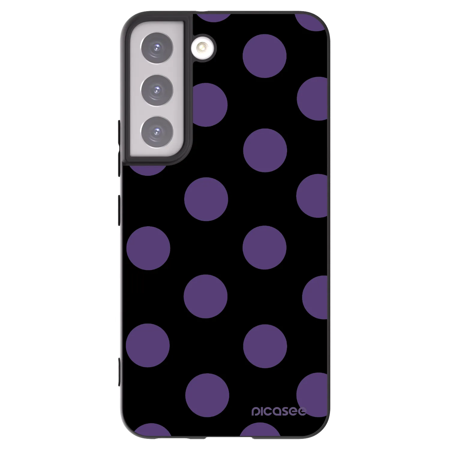 Picasee silikonowe czarne etui na Samsung Galaxy S22 5G - Big flickers