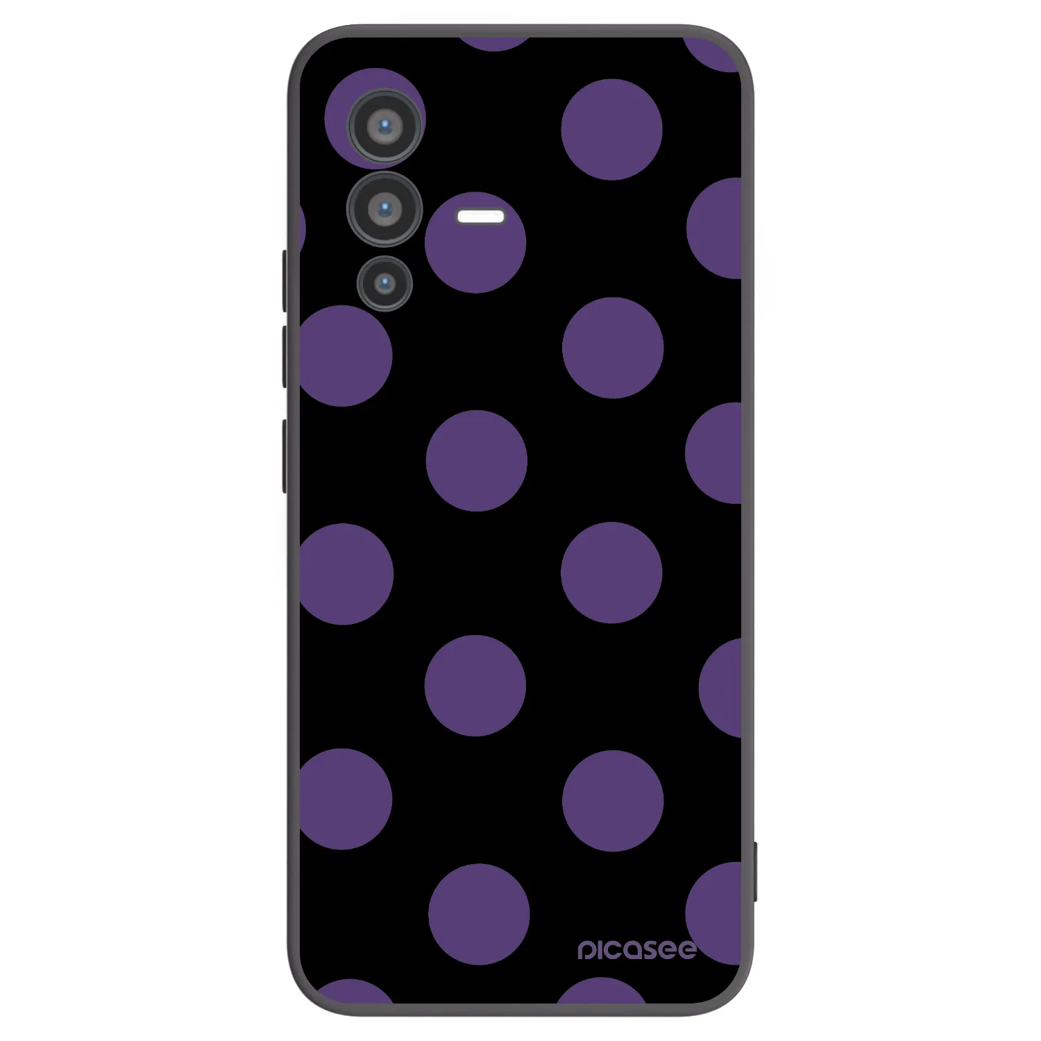 Picasee silikonowe czarne etui na Vivo V23 5G - Big flickers