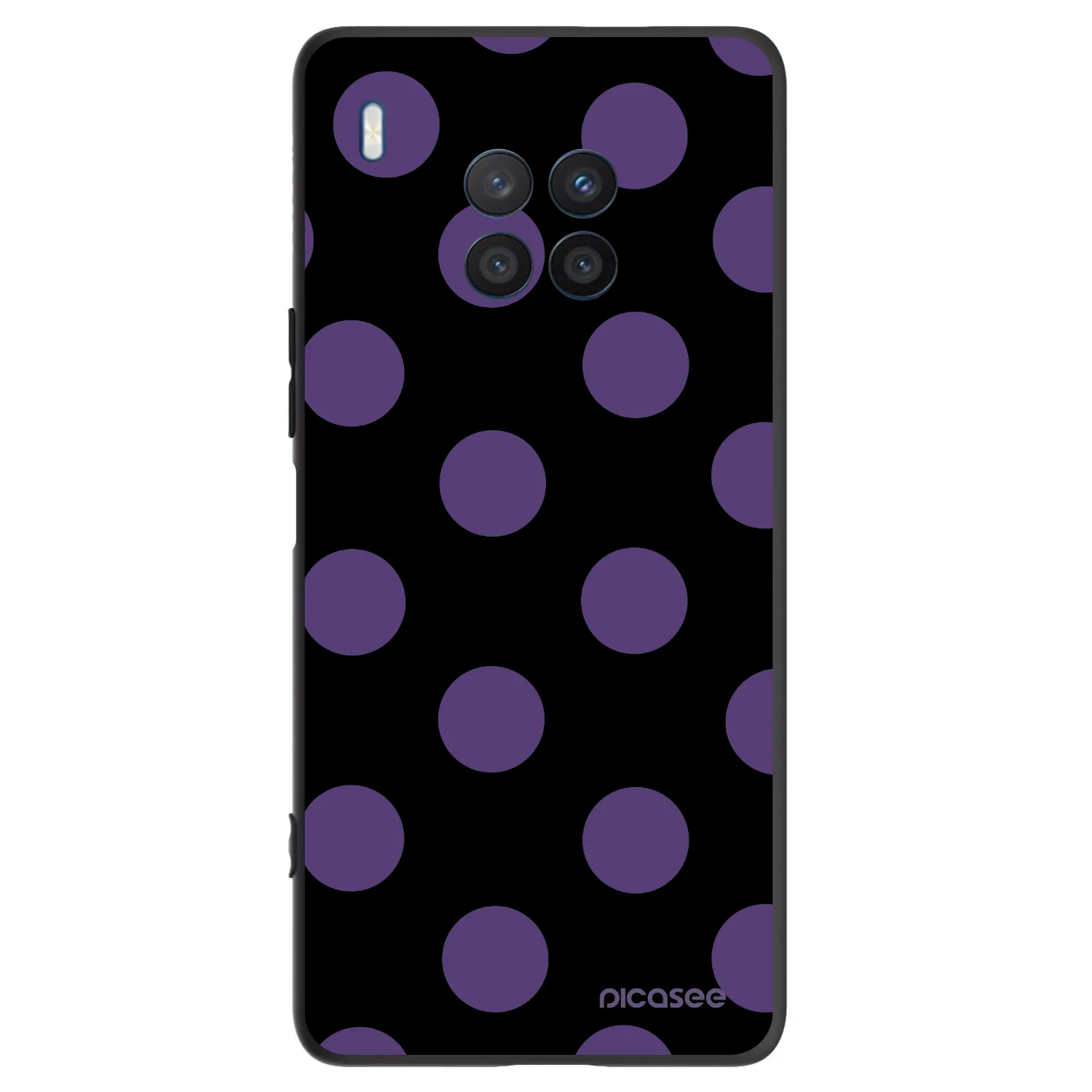 Picasee silikonowe czarne etui na Honor 50 Lite - Big flickers