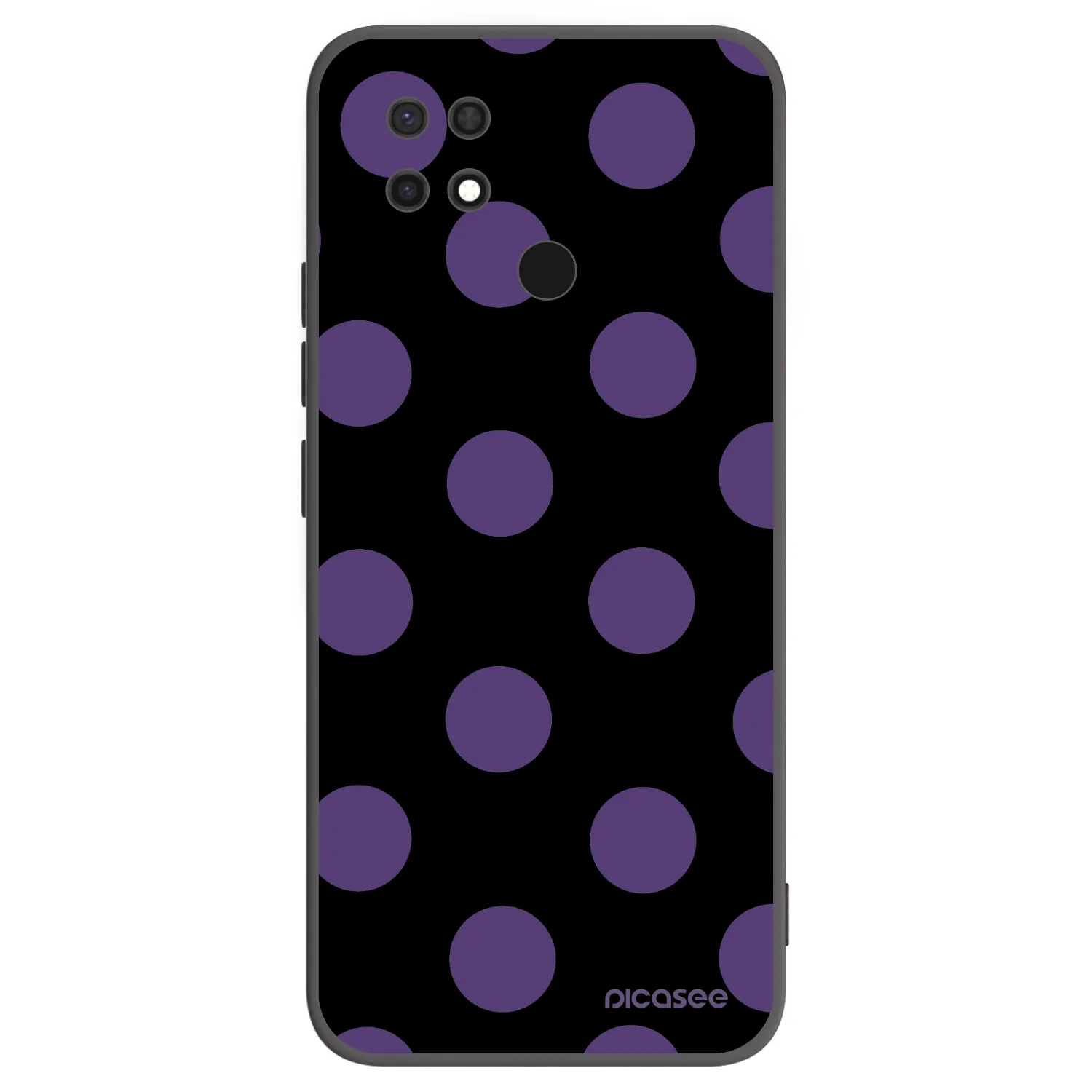 Picasee silikonowe czarne etui na Xiaomi Redmi 10C - Big flickers
