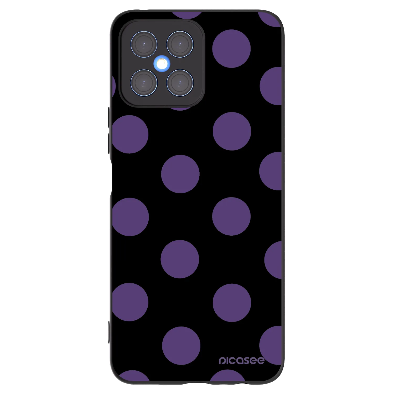 Picasee silikonowe czarne etui na Honor X8 4G - Big flickers