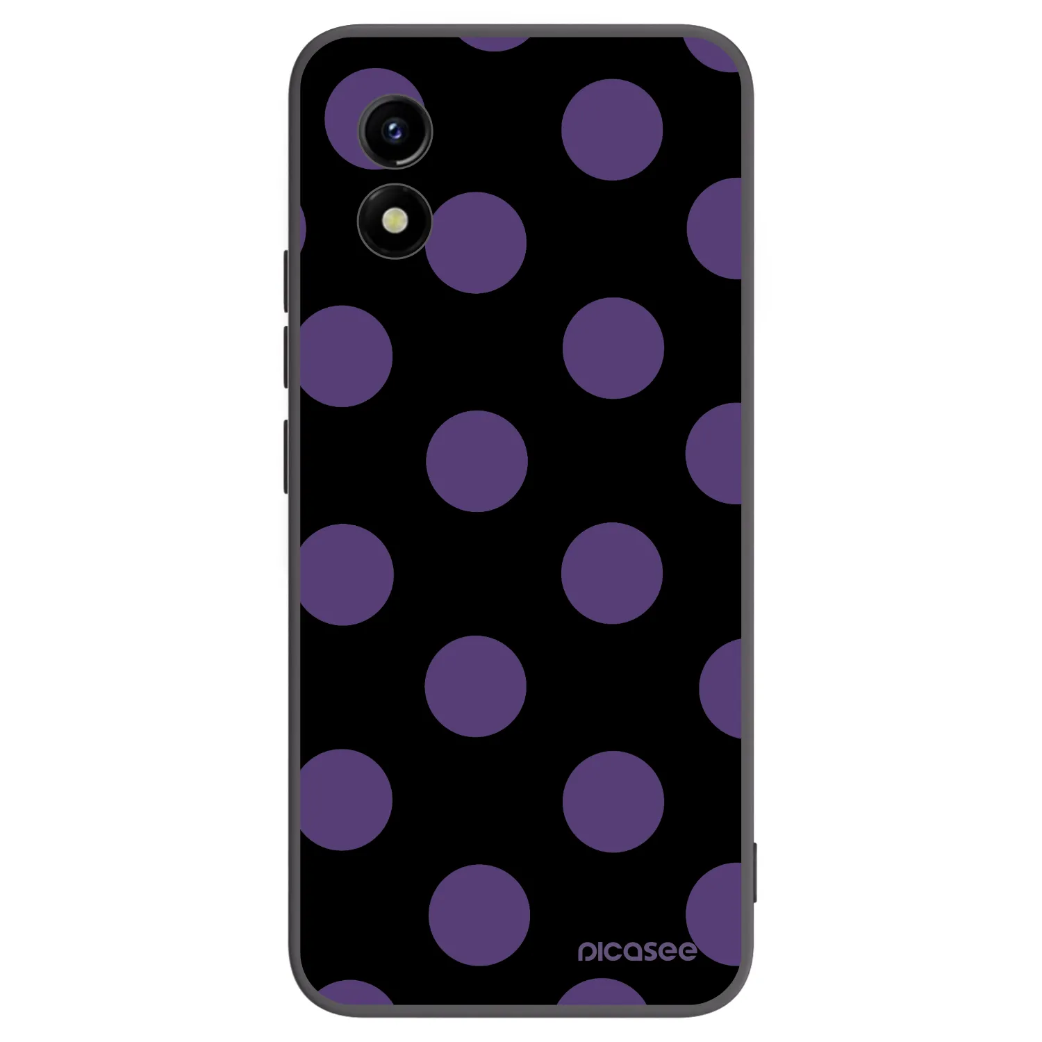 Picasee silikonowe czarne etui na Vivo Y01 - Big flickers
