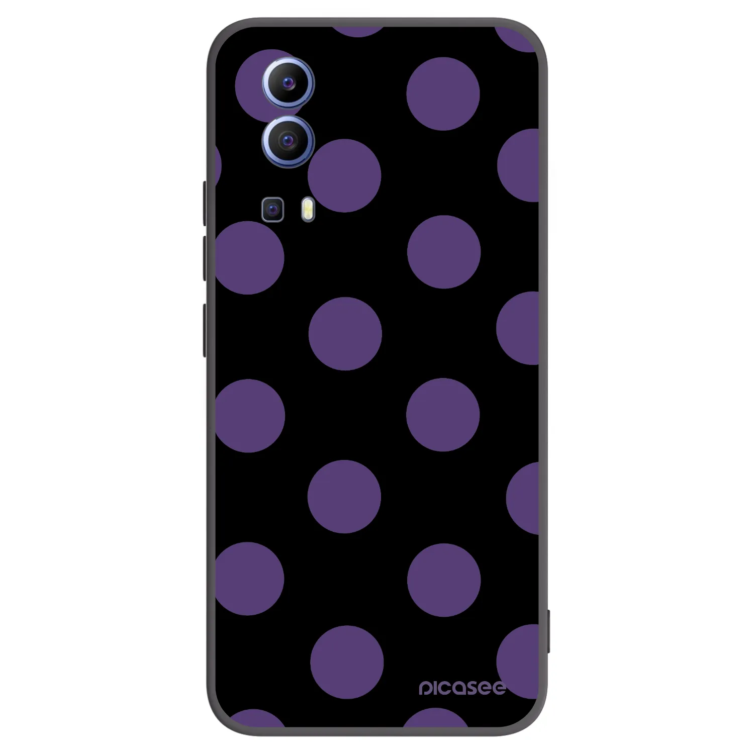 Picasee silikonowe czarne etui na Vivo Y52 5G - Big flickers