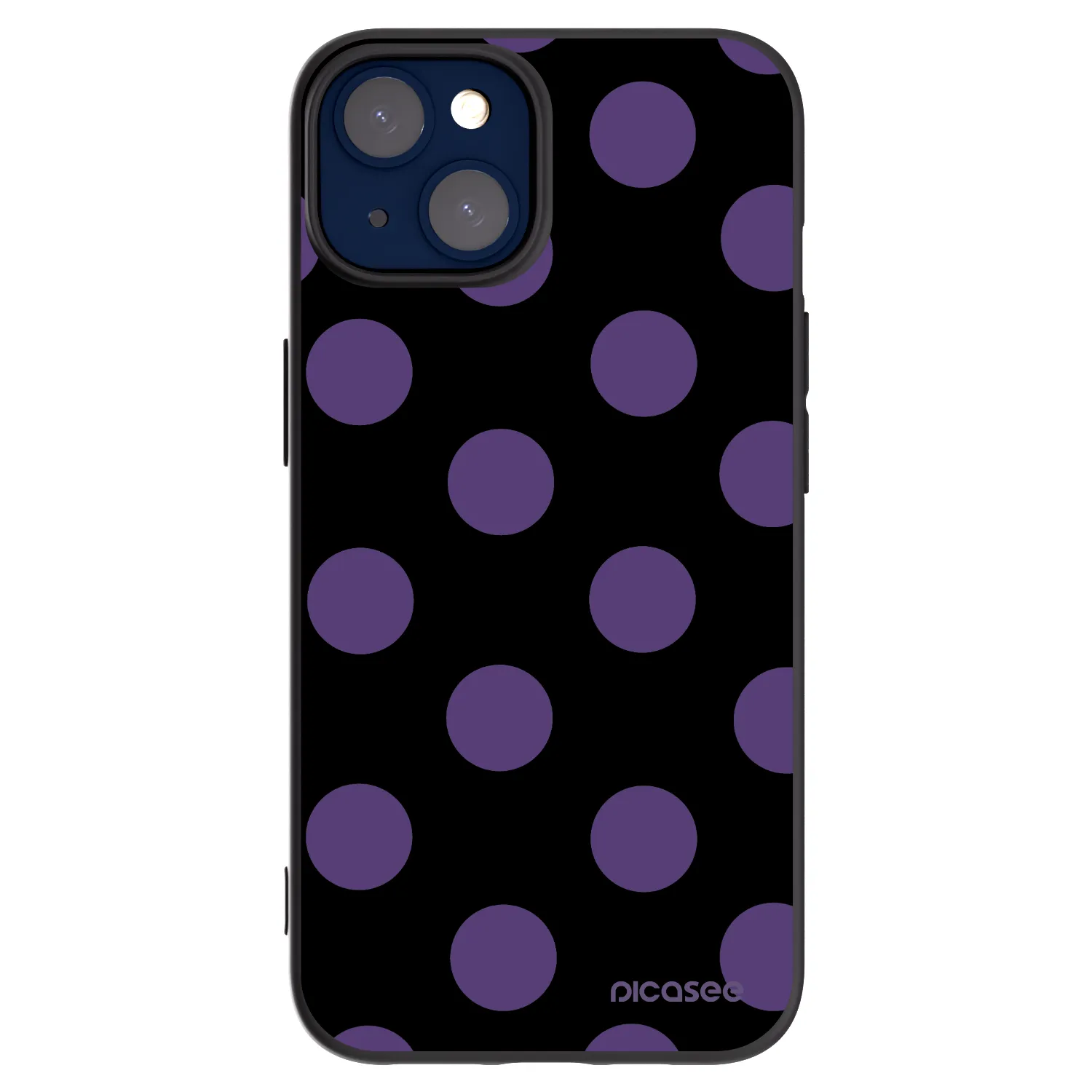 Picasee silikonowe czarne etui na Apple iPhone 14 - Big flickers