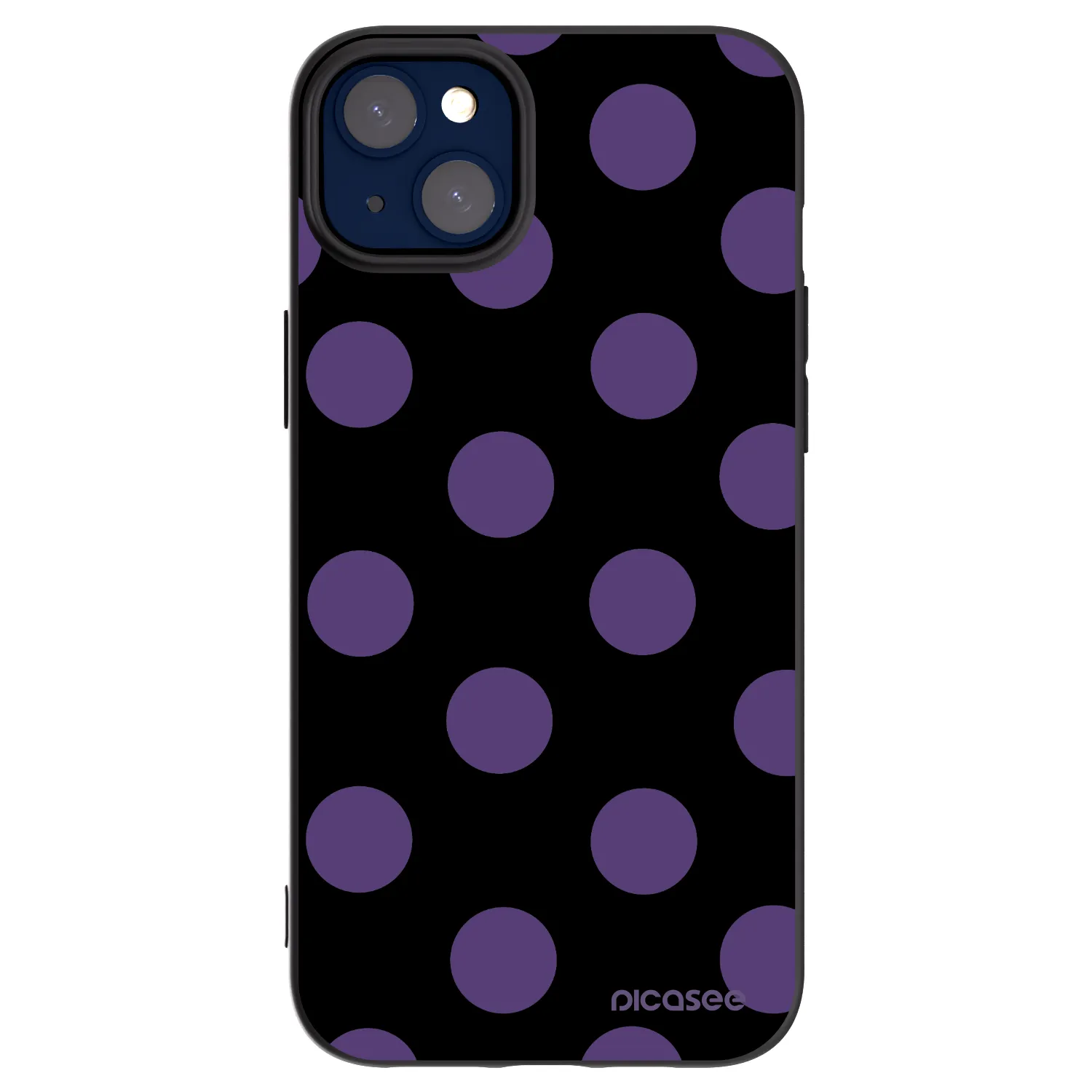 Picasee silikonowe czarne etui na Apple iPhone 14 Plus - Big flickers