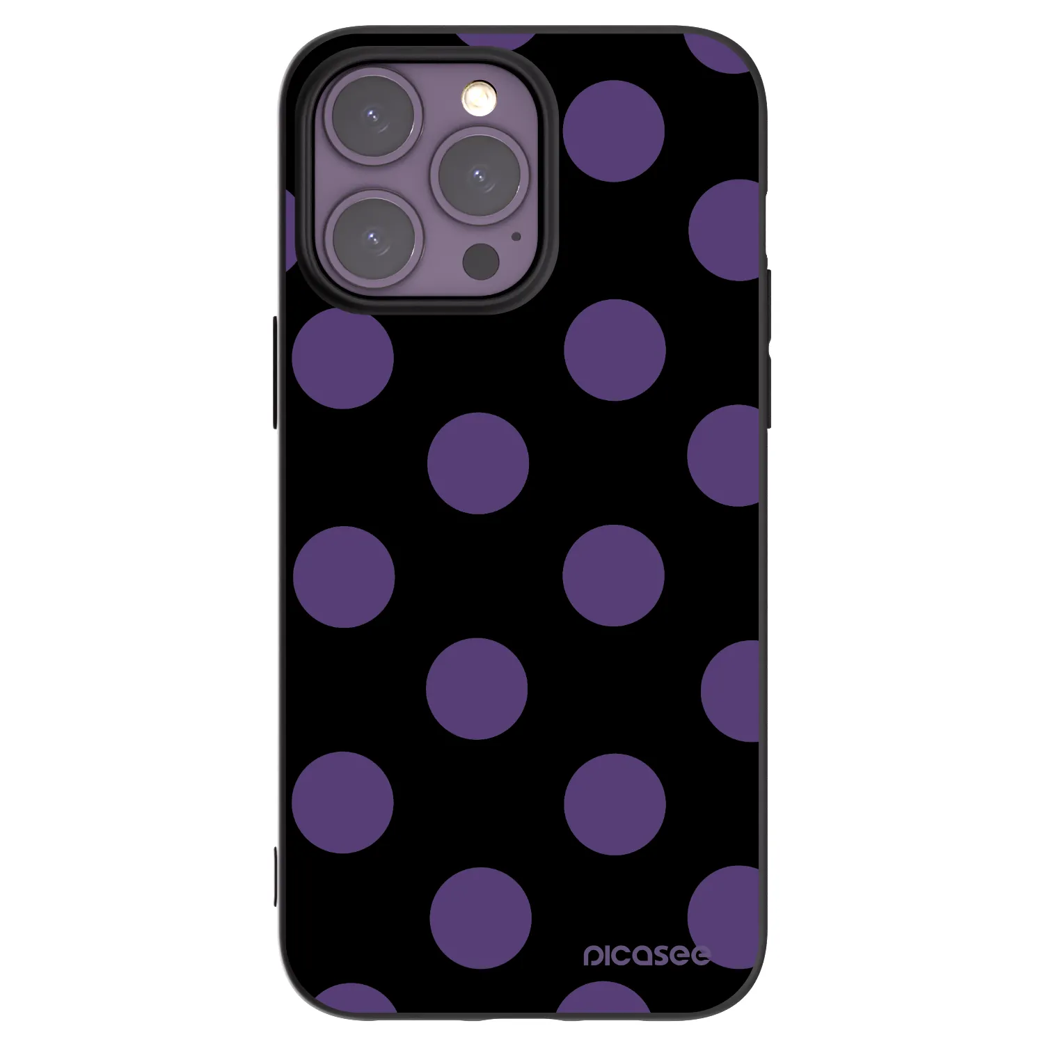 Picasee silikonowe czarne etui na Apple iPhone 14 Pro Max - Big flickers