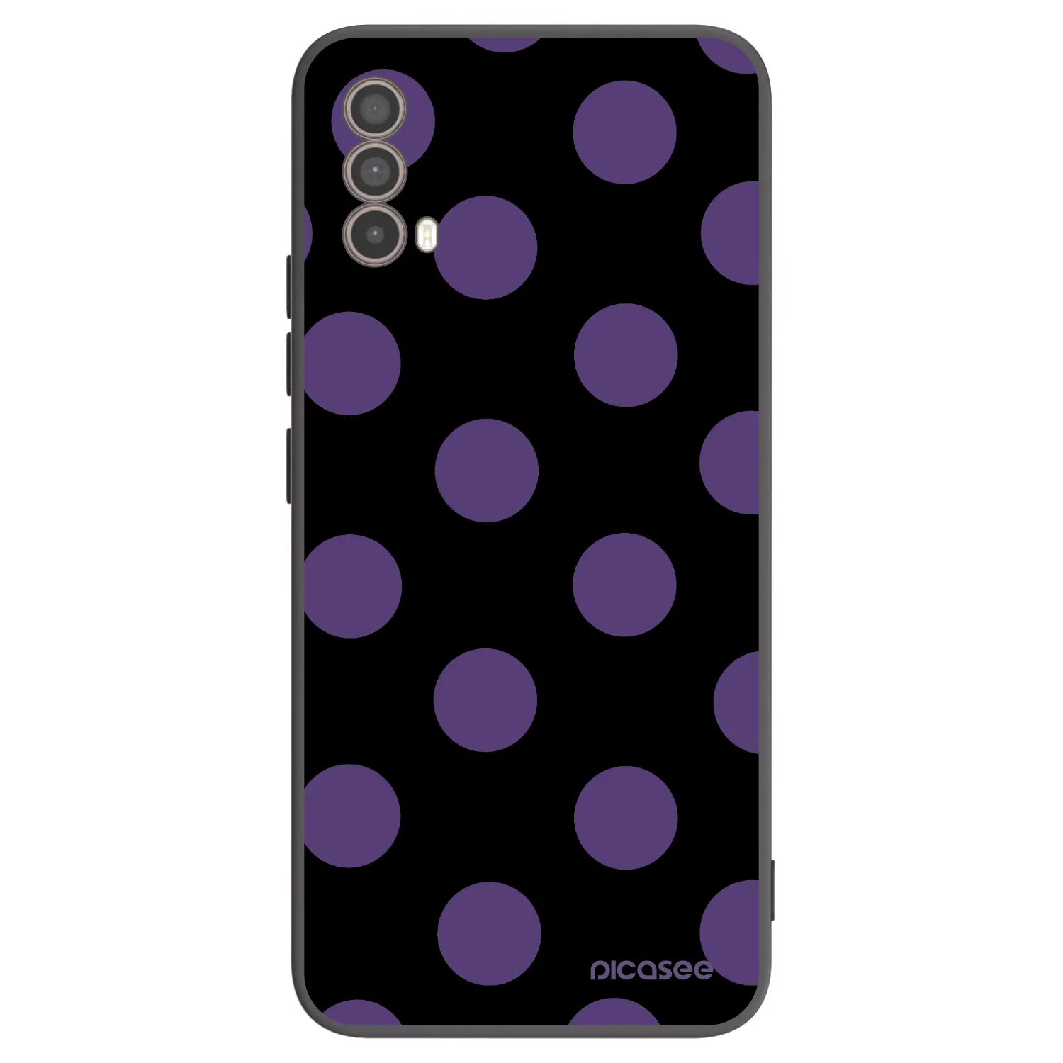 Picasee silikonowe czarne etui na Motorola Moto E40 - Big flickers