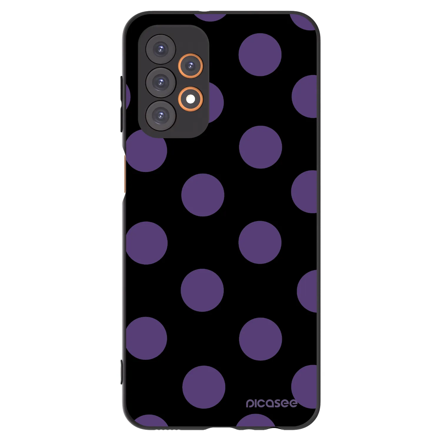 Picasee silikonowe czarne etui na Samsung Galaxy A23 A235F 4G - Big flickers